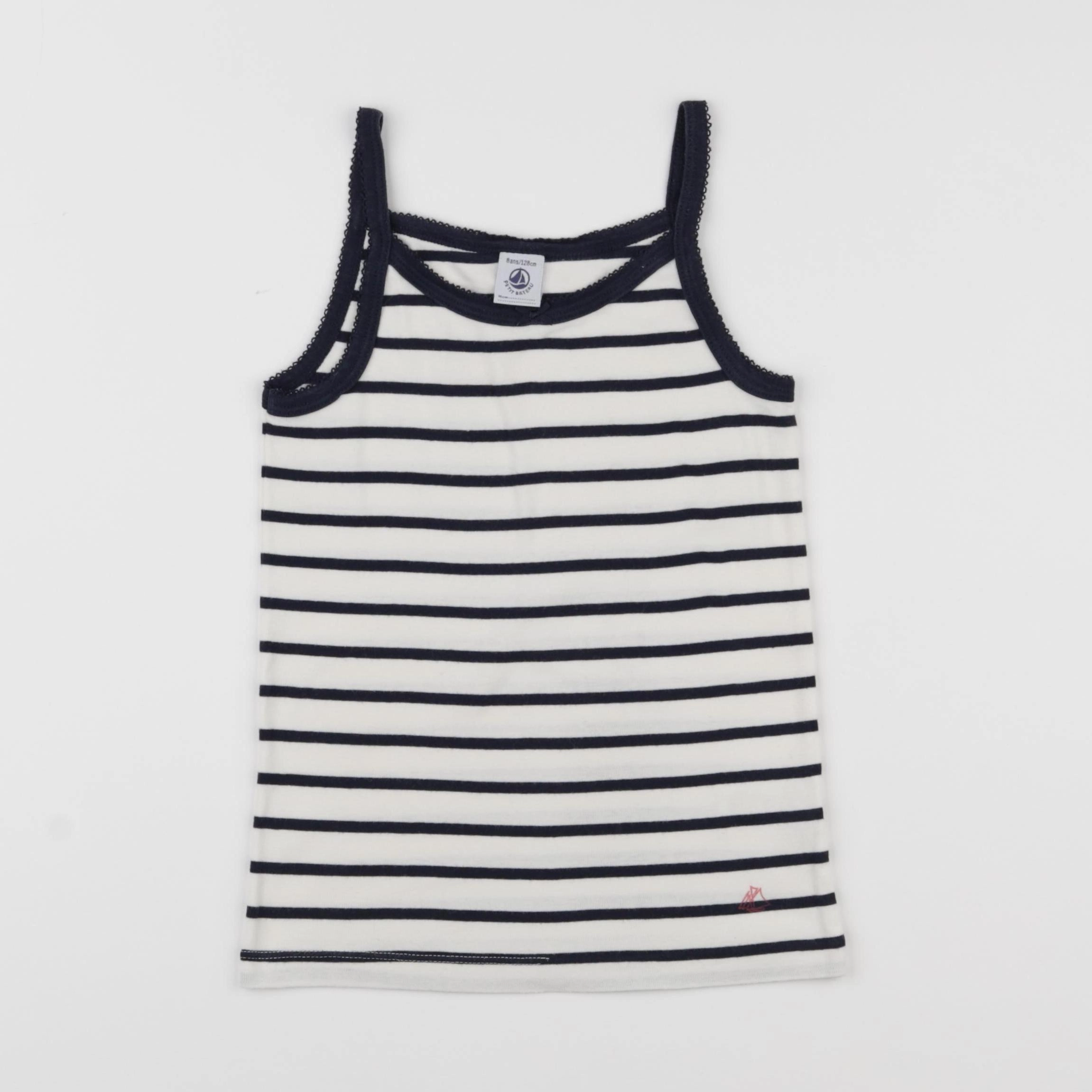 Petit Bateau - maillot de corps bleu - 8 ans