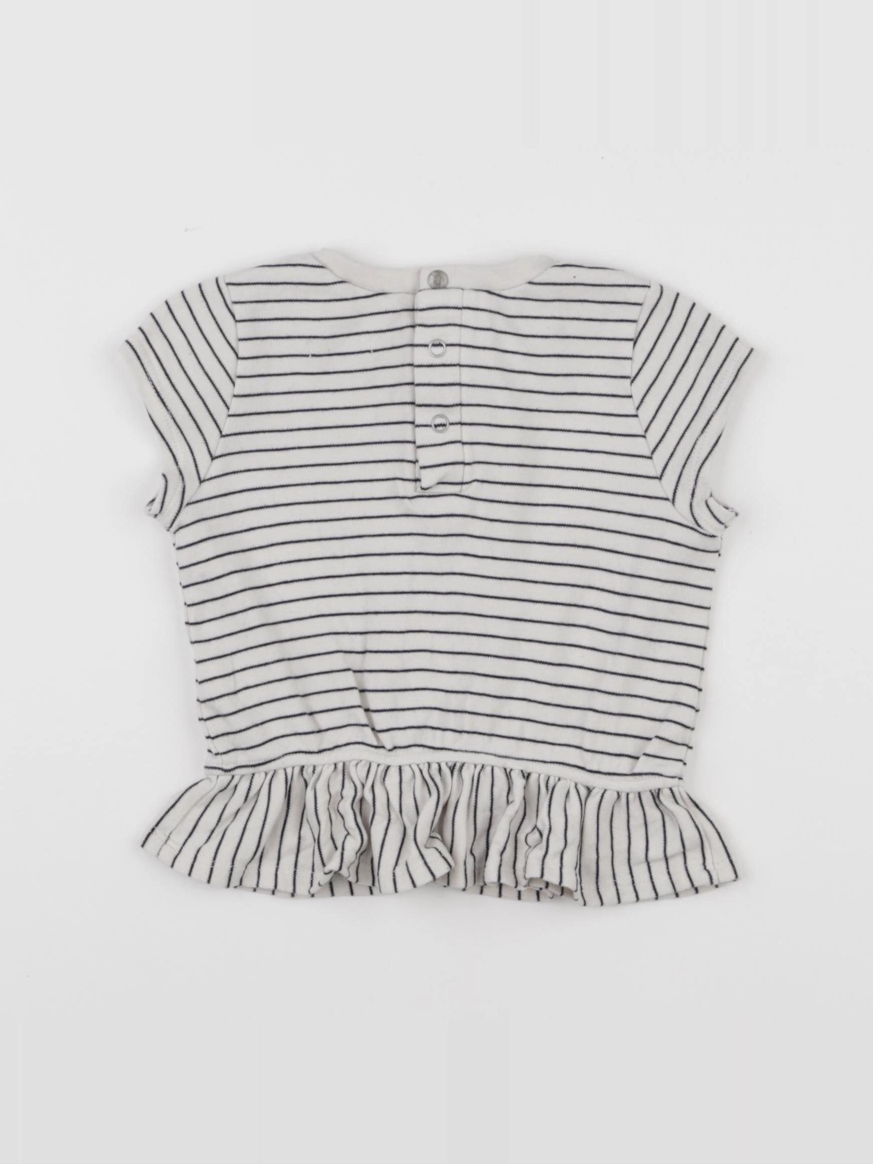 IKKS - tee-shirt blanc, bleu - 18 mois