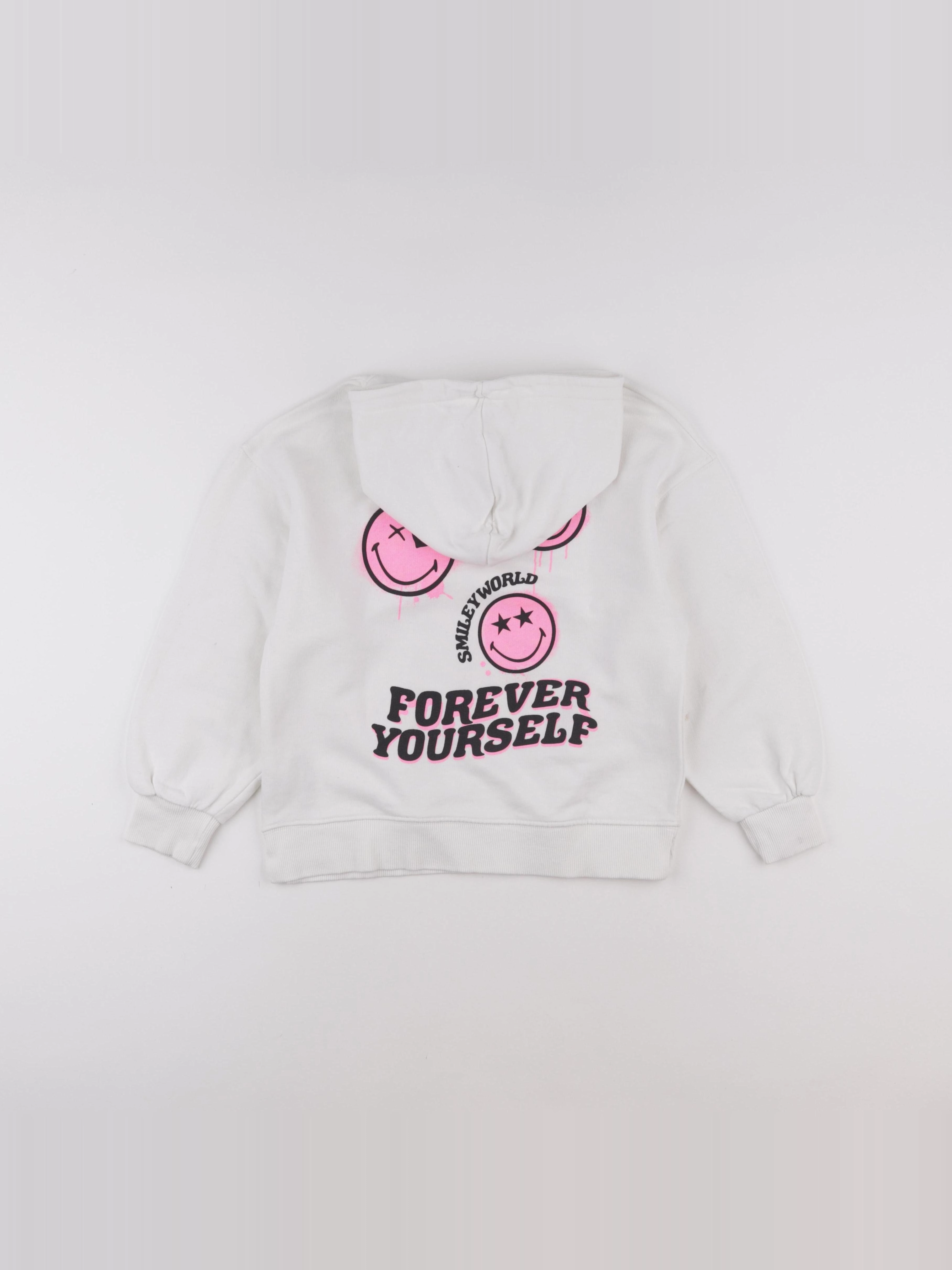 Zara - sweat imprimé au dos blanc - 10 ans
