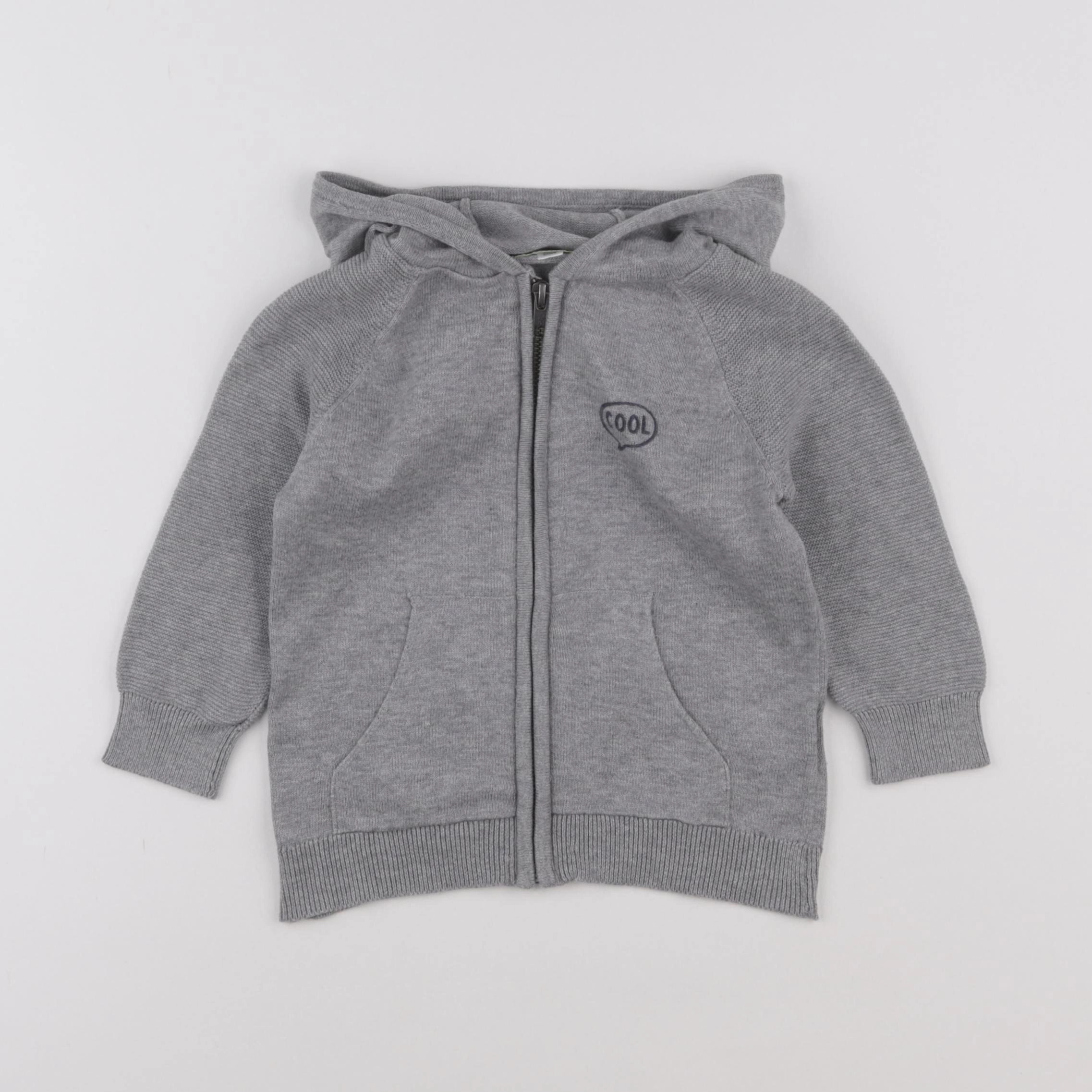 Vertbaudet - gilet gris - 3 ans