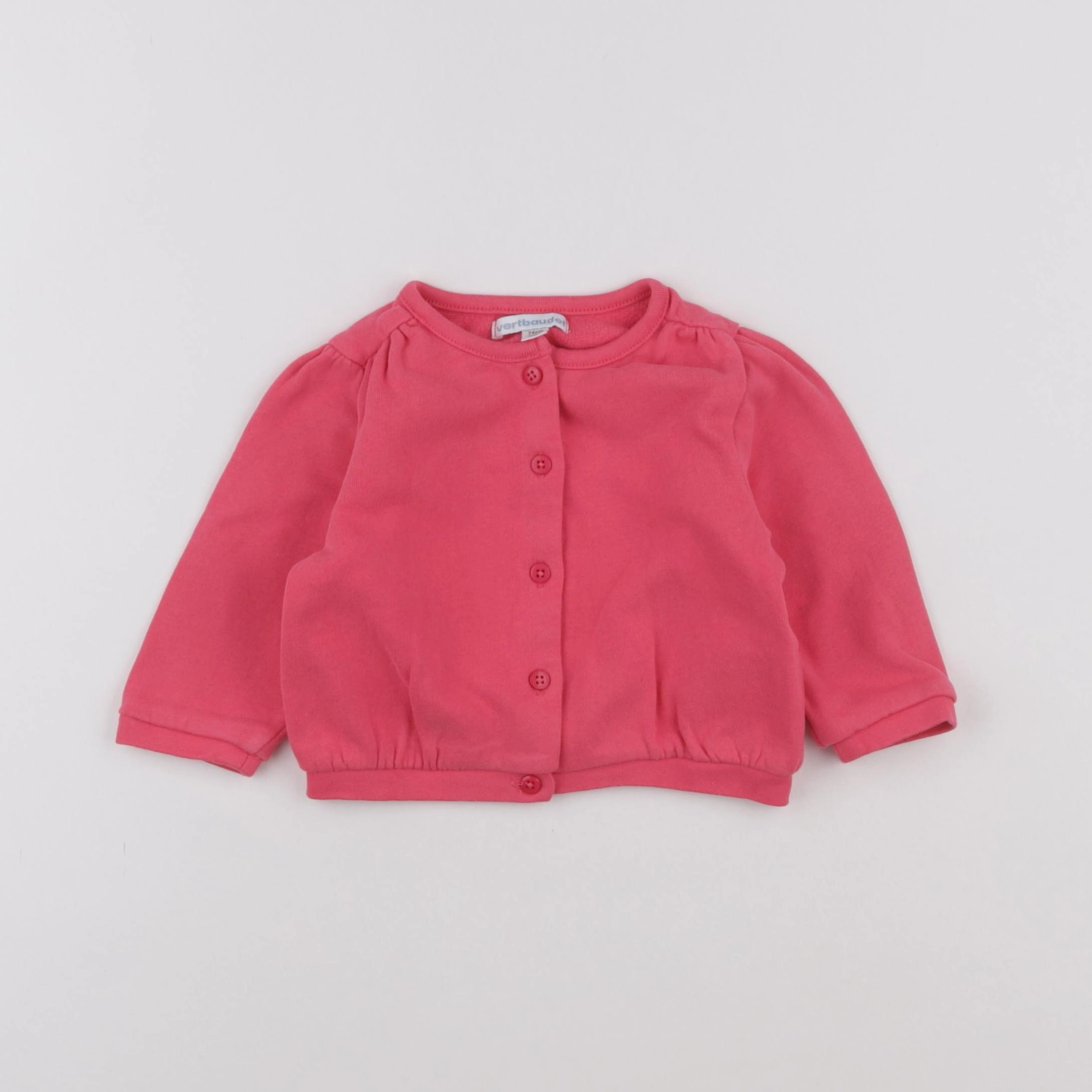 Vertbaudet - sweat rose - 12 mois