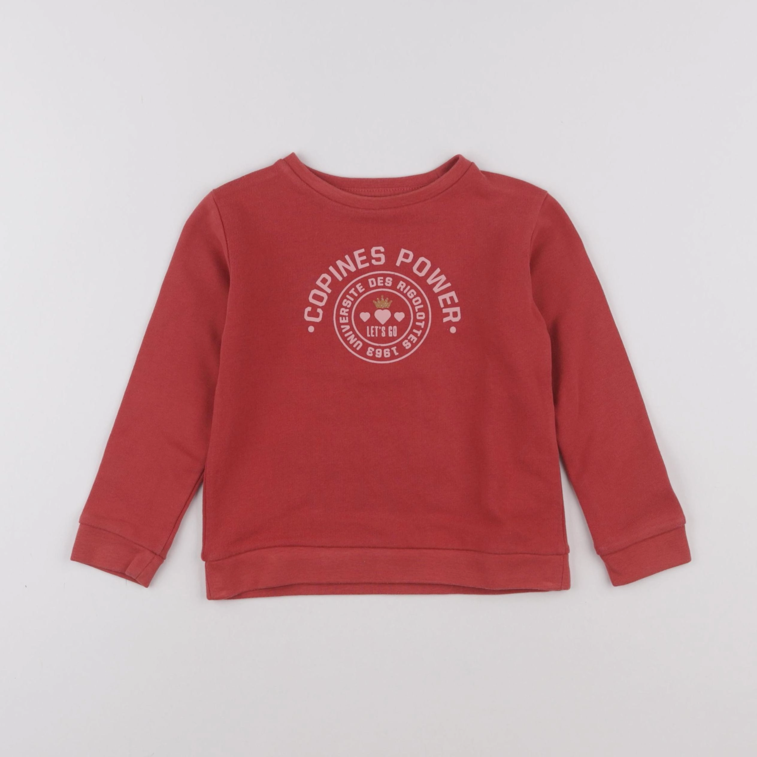 Vertbaudet - sweat rouge - 4 ans