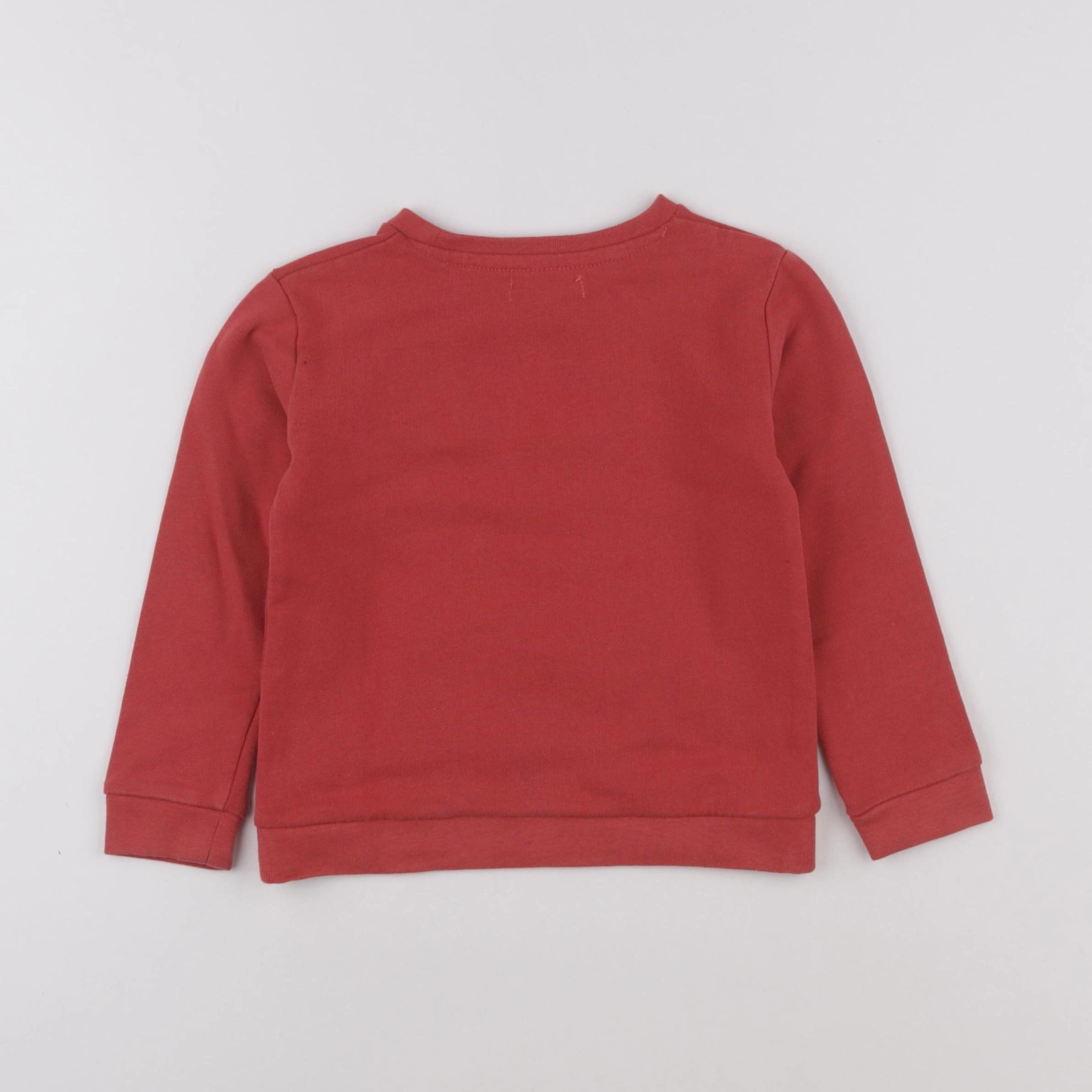 Vertbaudet - sweat rouge - 4 ans