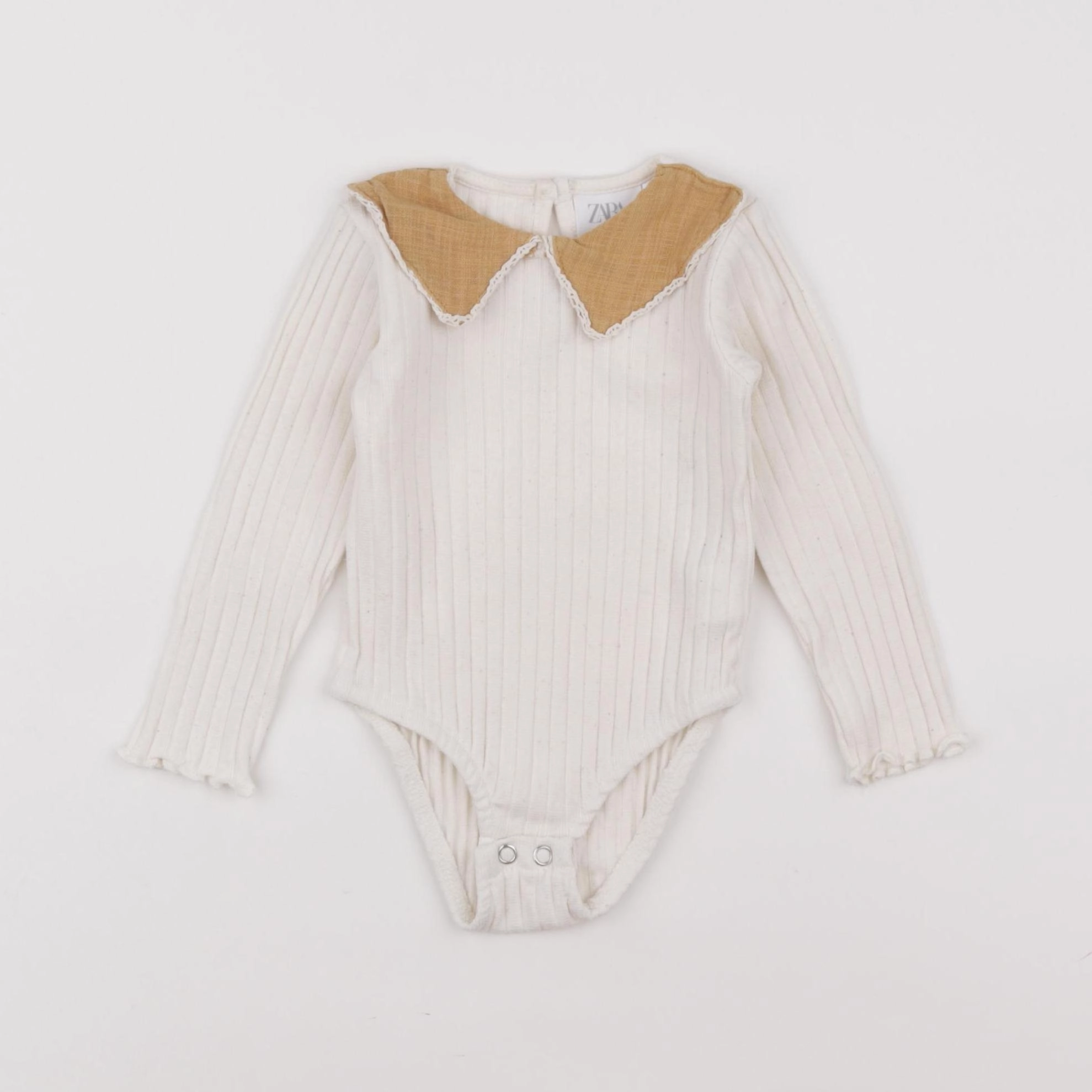 Zara - body à col beige - 6/9 mois