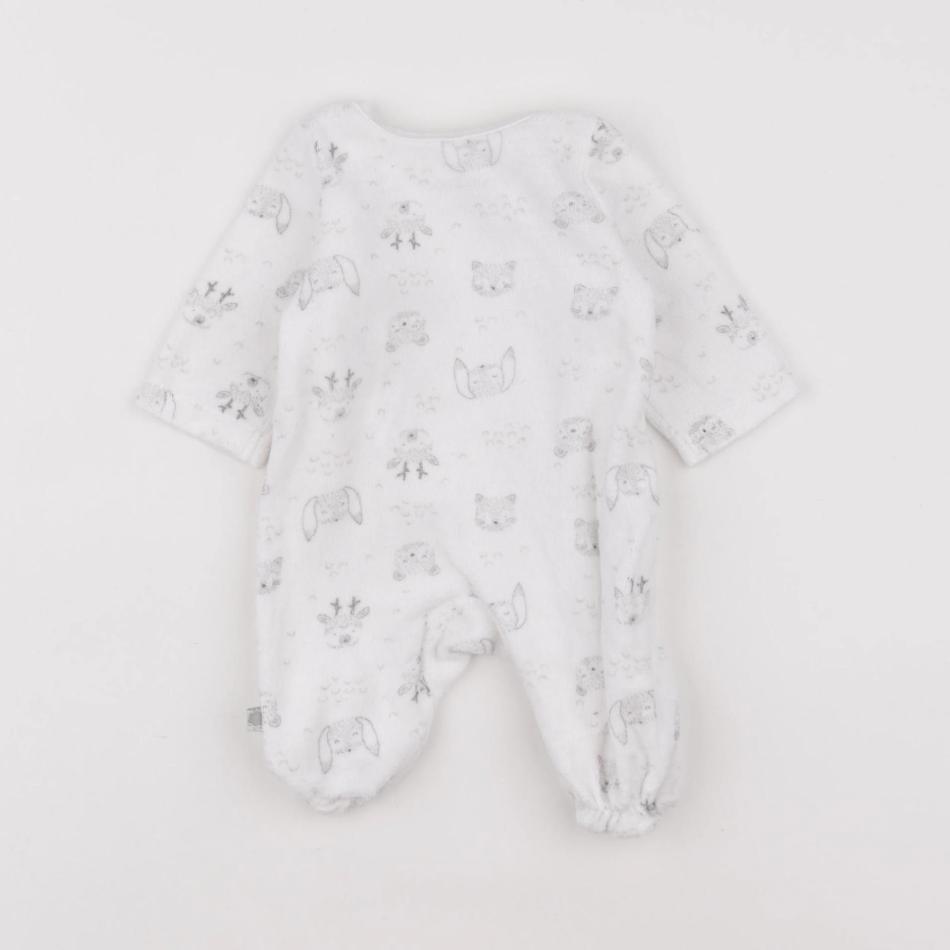 Tape à l'oeil - pyjama velours blanc - 0 mois