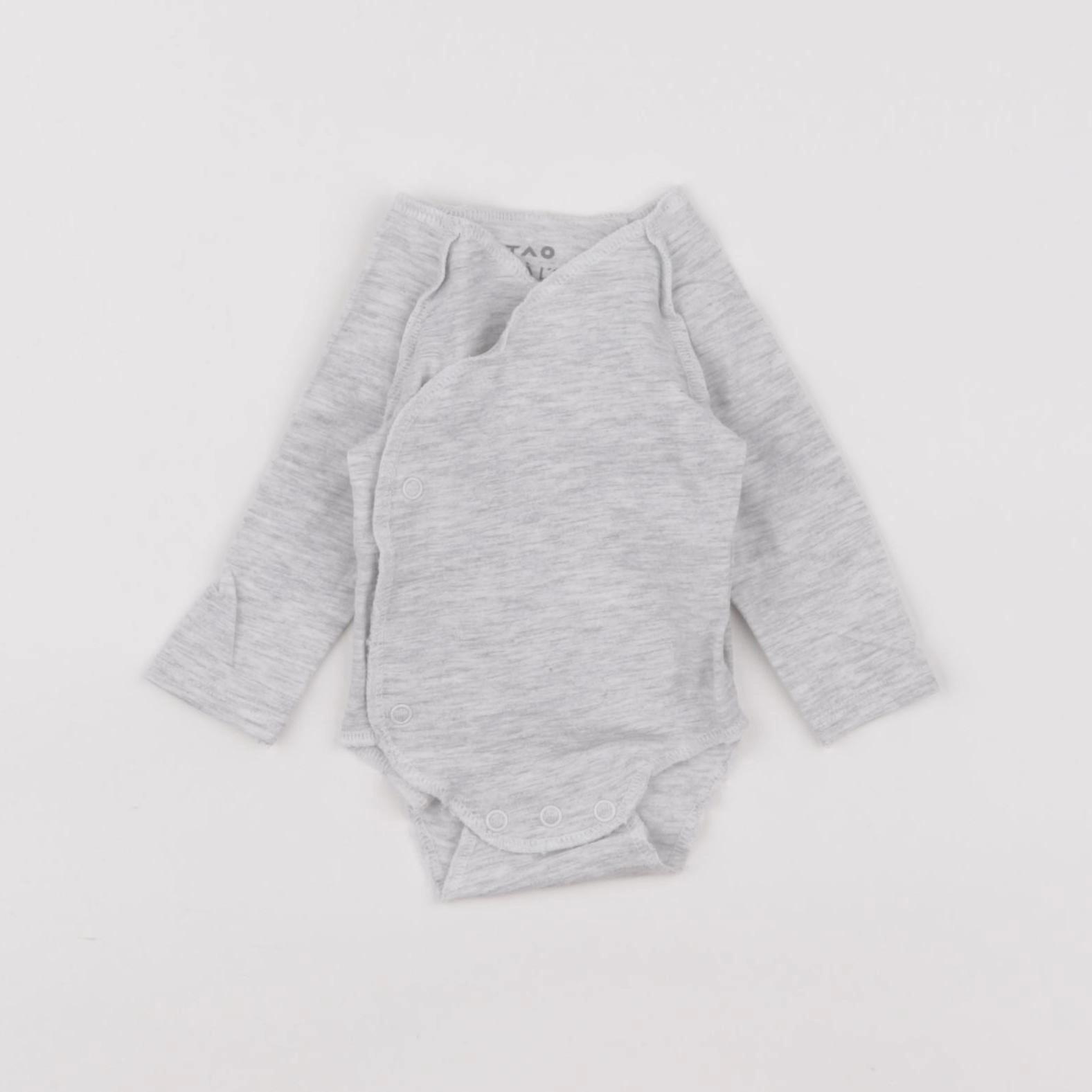 Tape à l'oeil - body gris - 0 mois