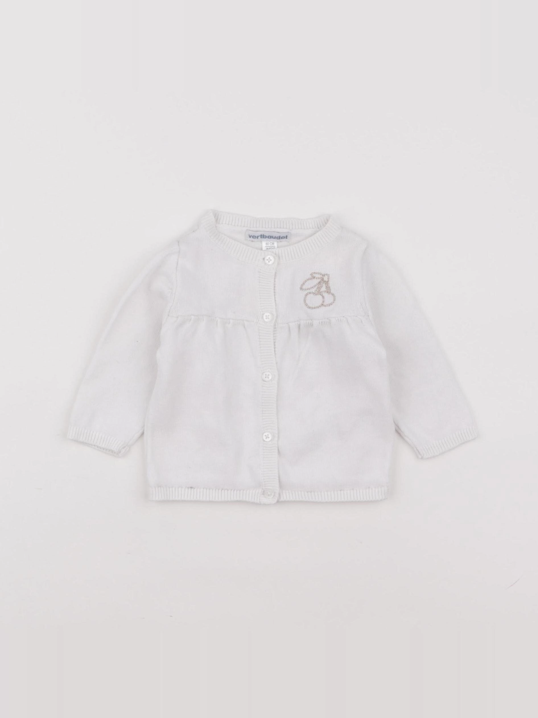 Vertbaudet - gilet blanc - 3 mois