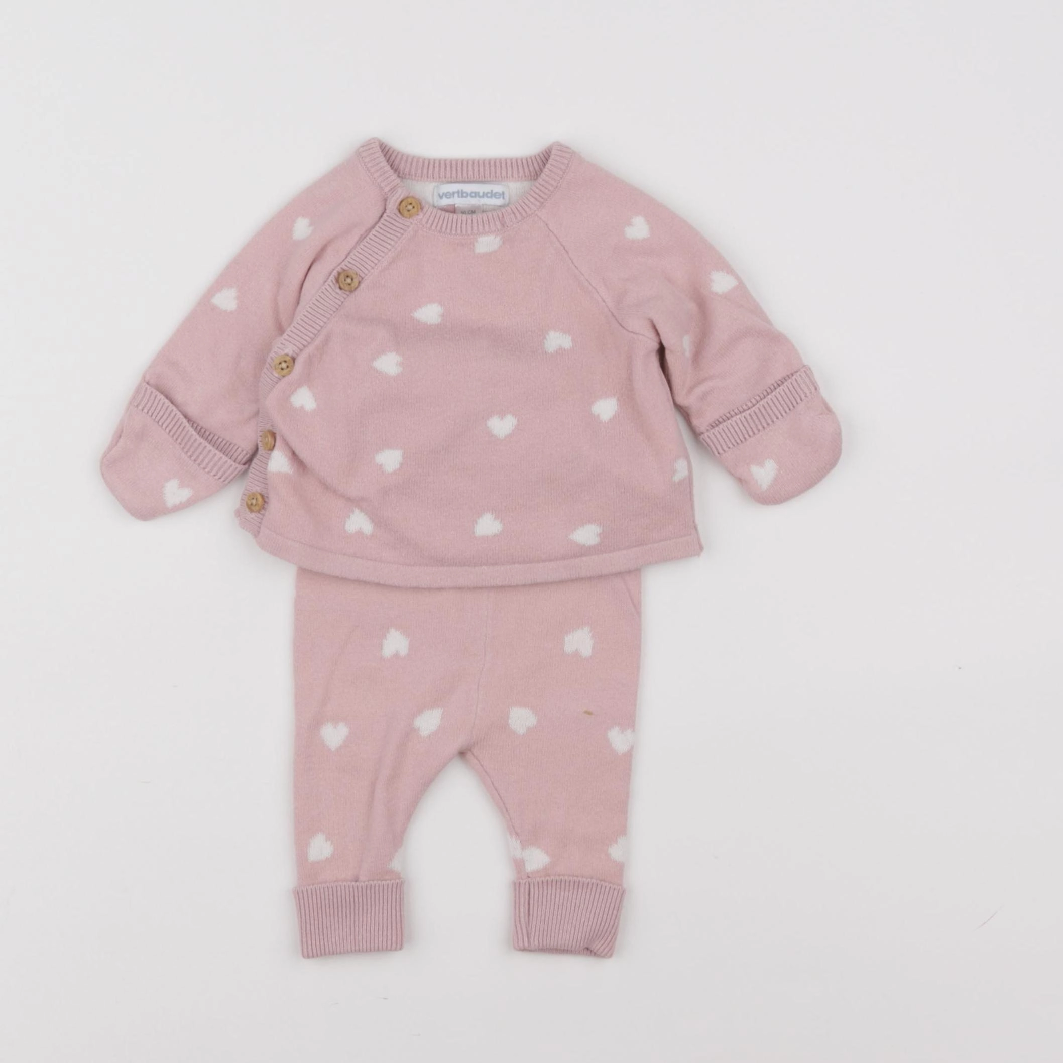Vertbaudet - ensemble rose - 0 mois