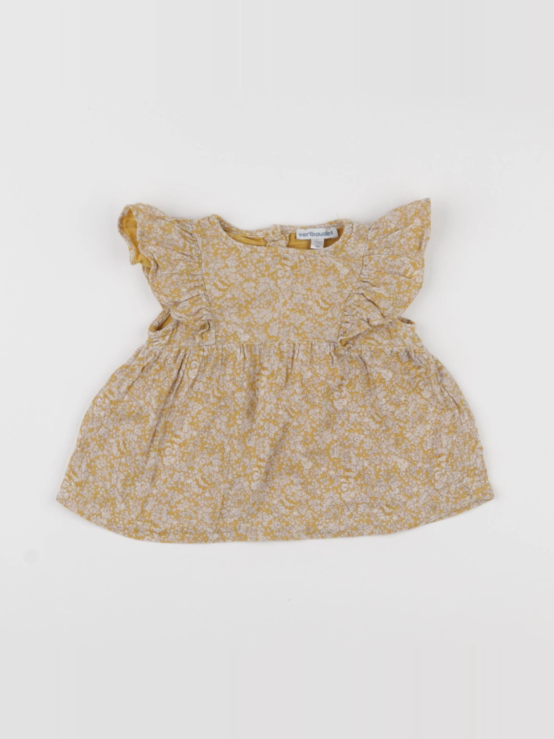 Vertbaudet - blouse jaune - 9 mois