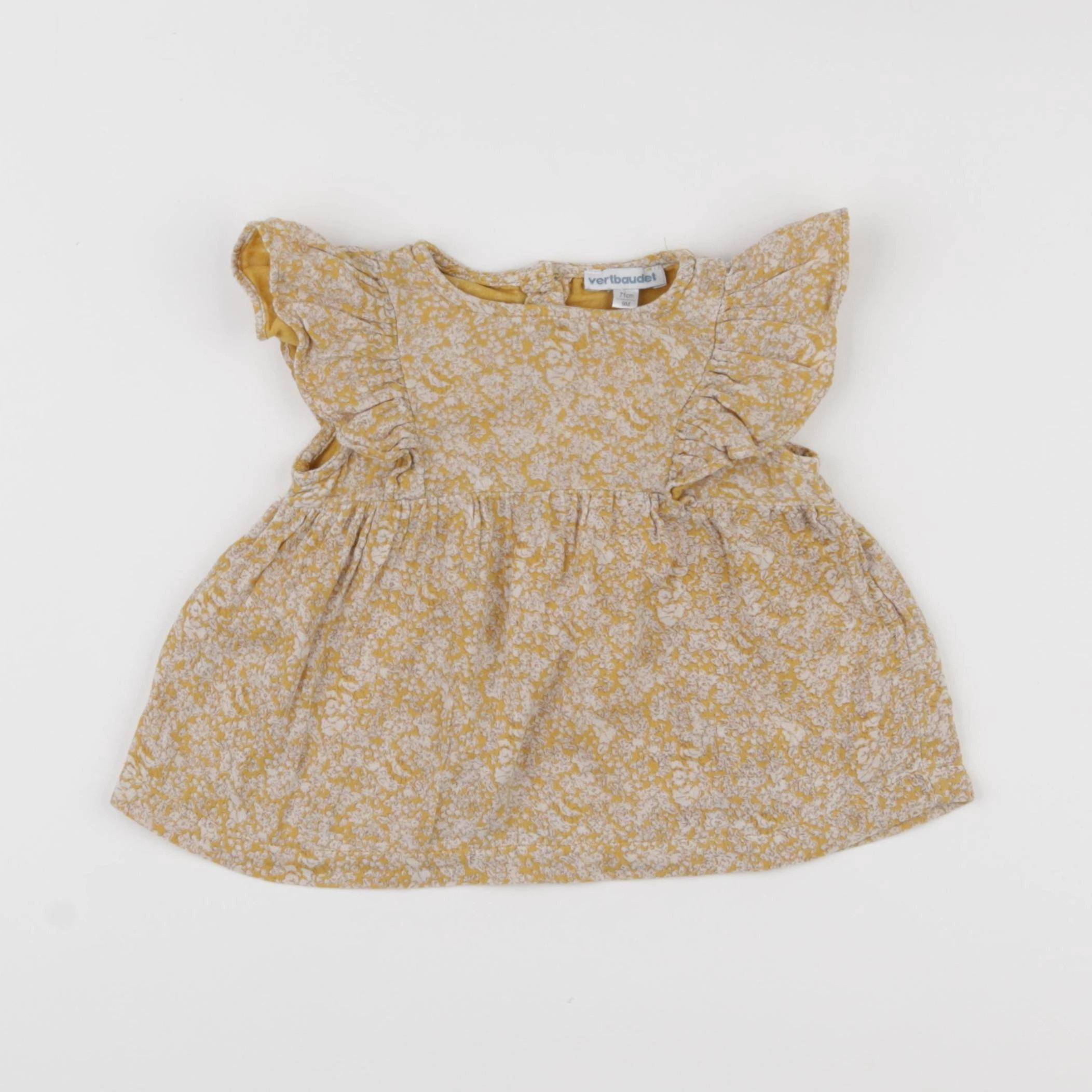 Vertbaudet - blouse jaune - 9 mois