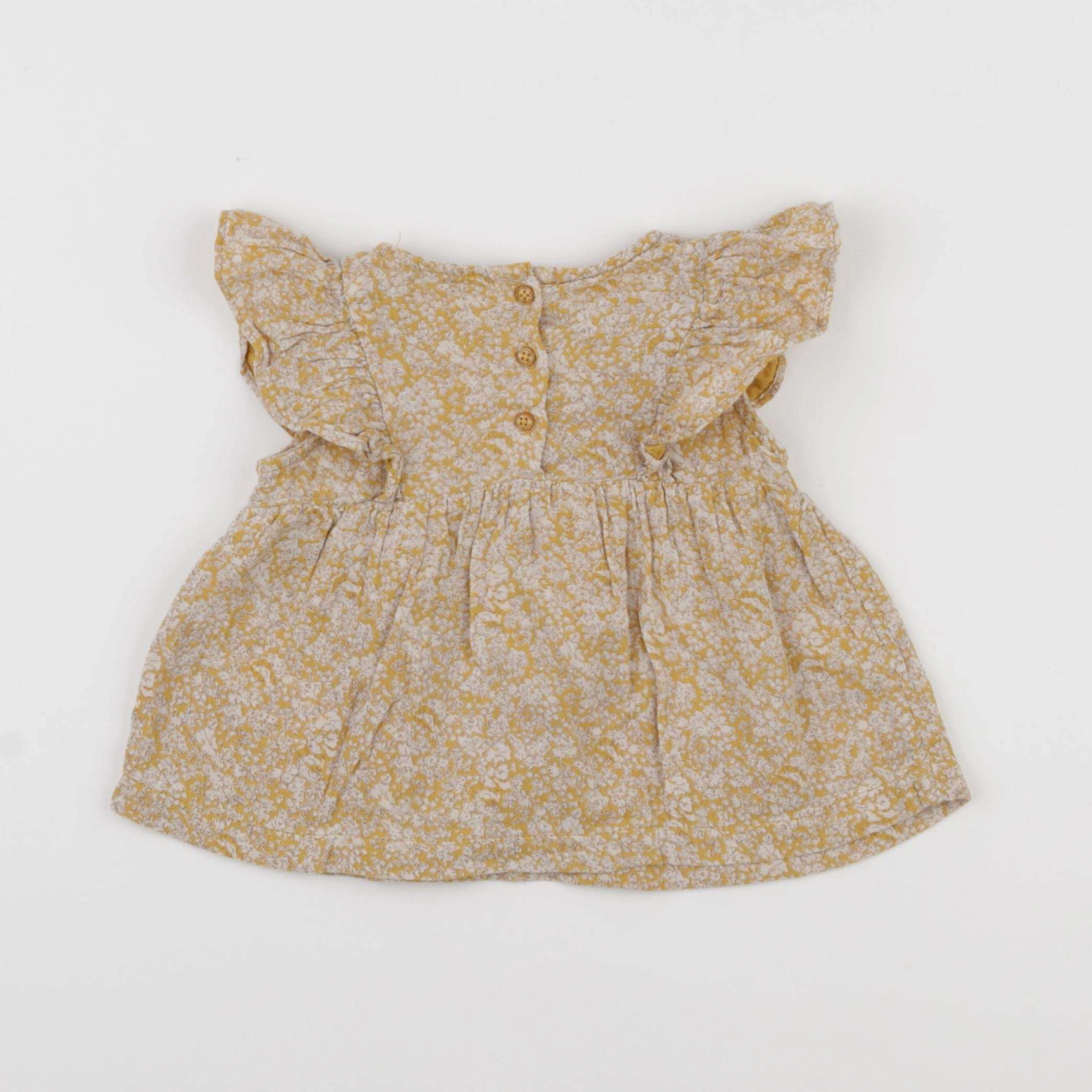 Vertbaudet - blouse jaune - 9 mois