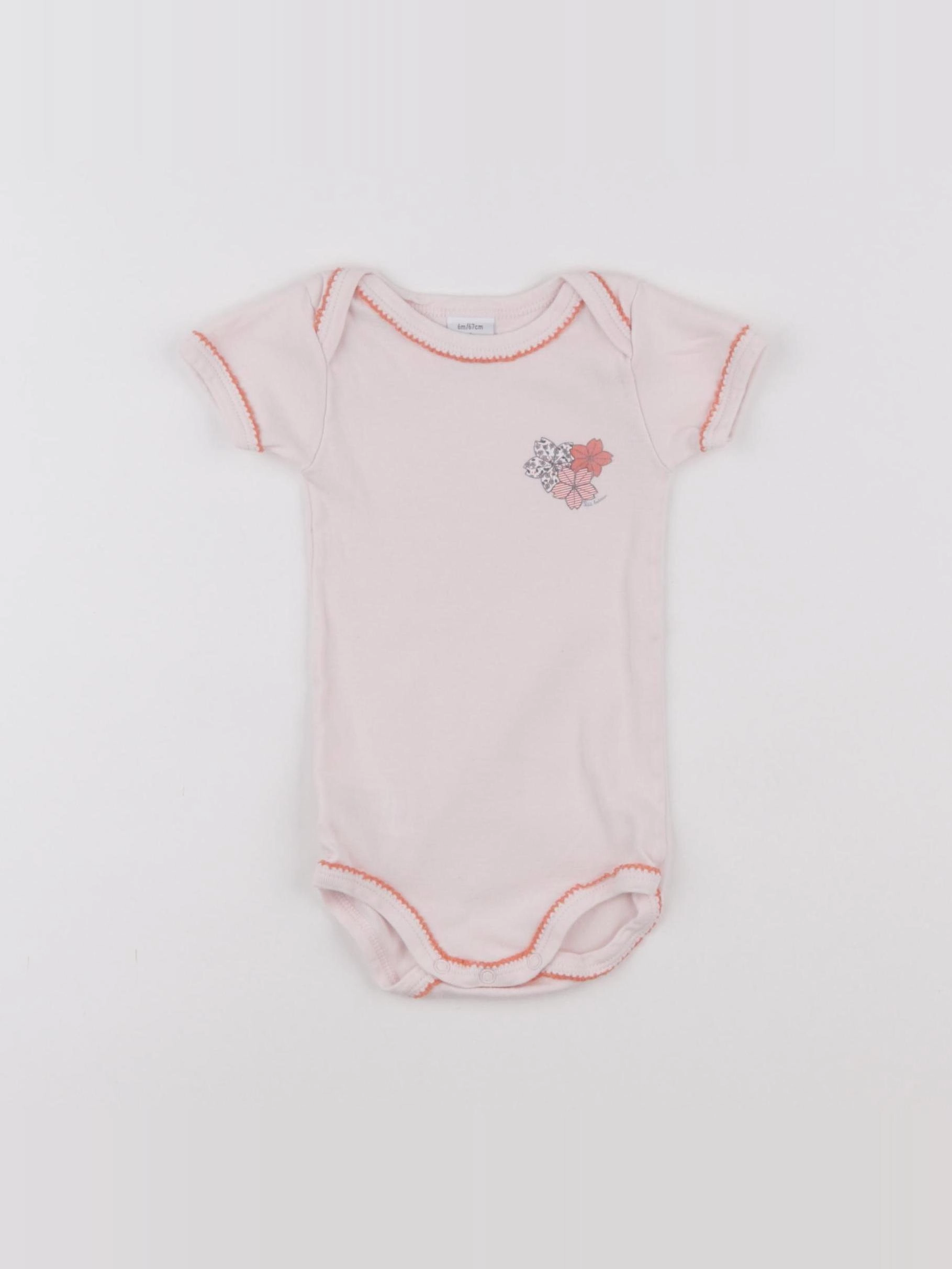 Petit Bateau - body rose - 6 mois