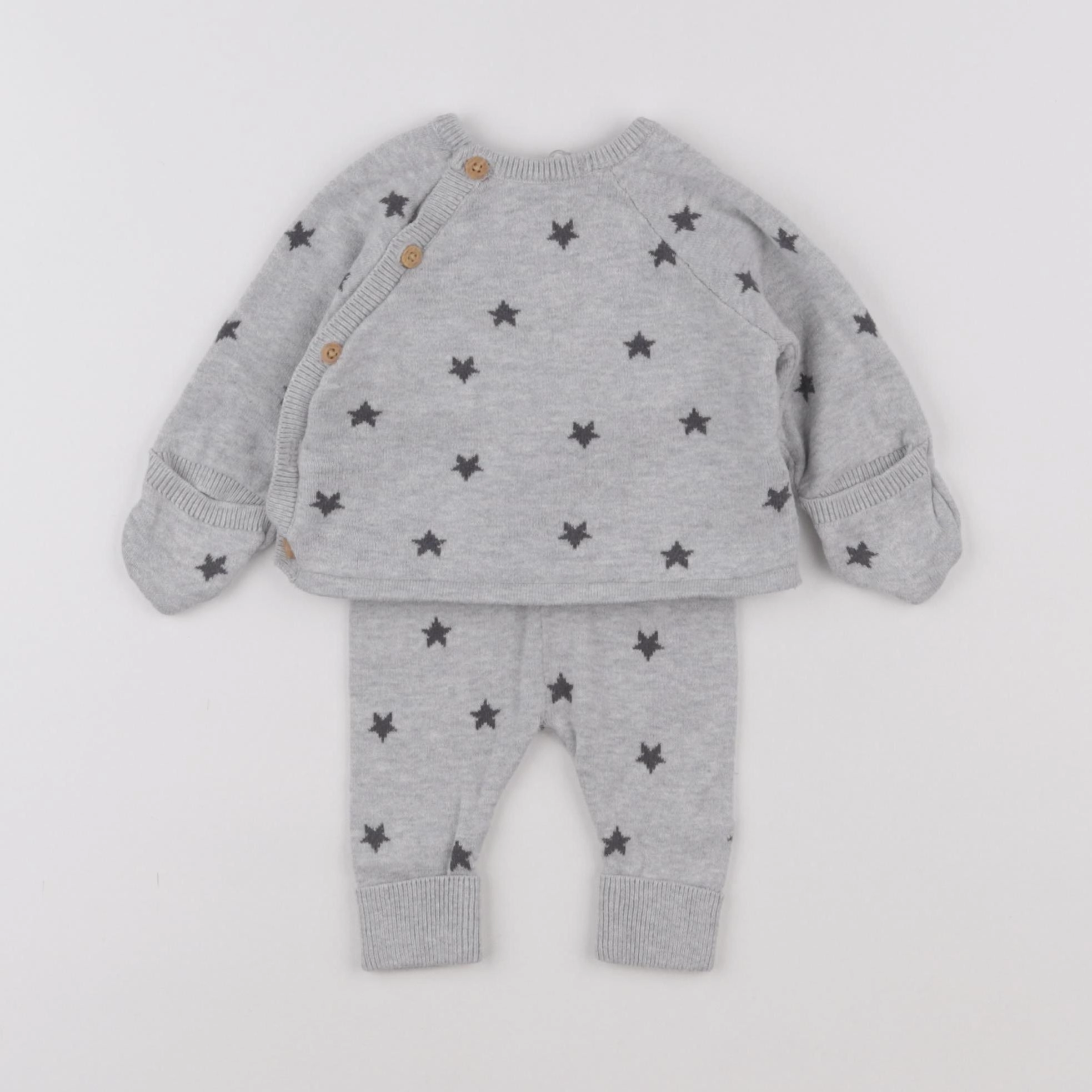 Vertbaudet - ensemble gris - 1 mois