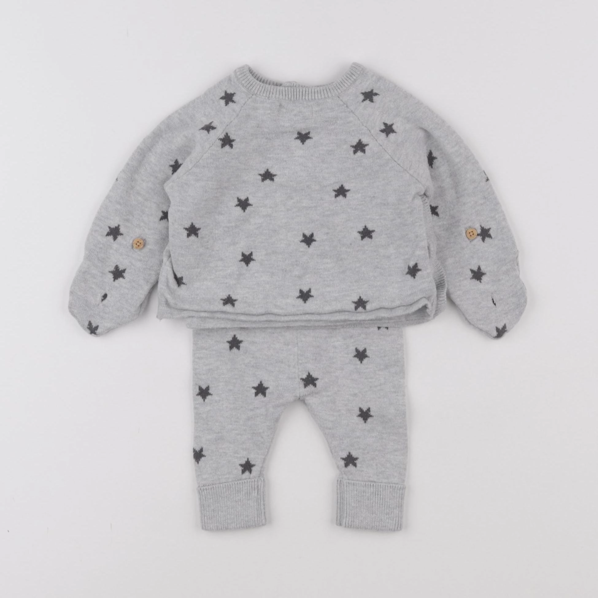 Vertbaudet - ensemble gris - 1 mois
