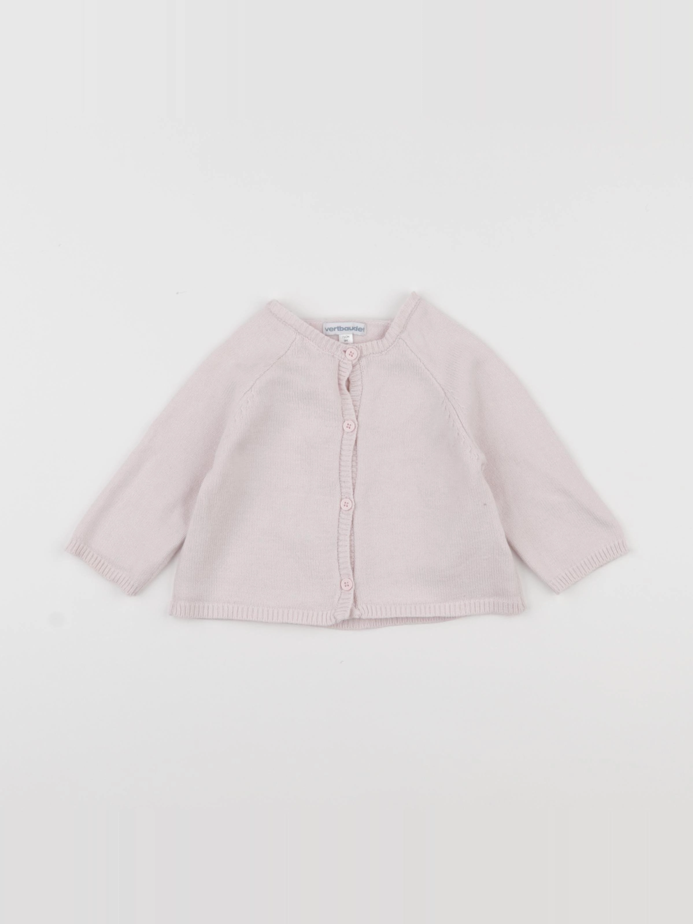 Vertbaudet - gilet rose - 9 mois