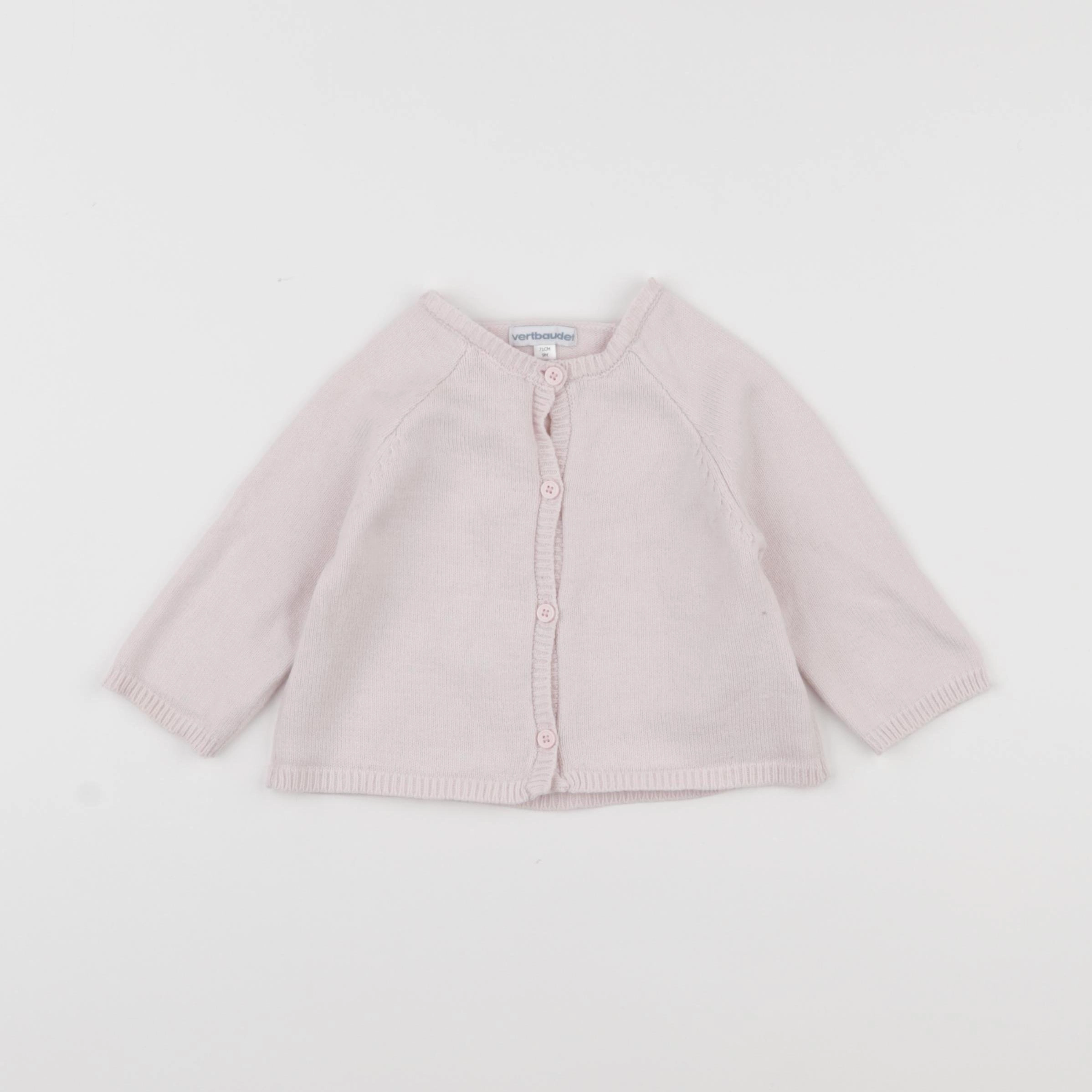 Vertbaudet - gilet rose - 9 mois