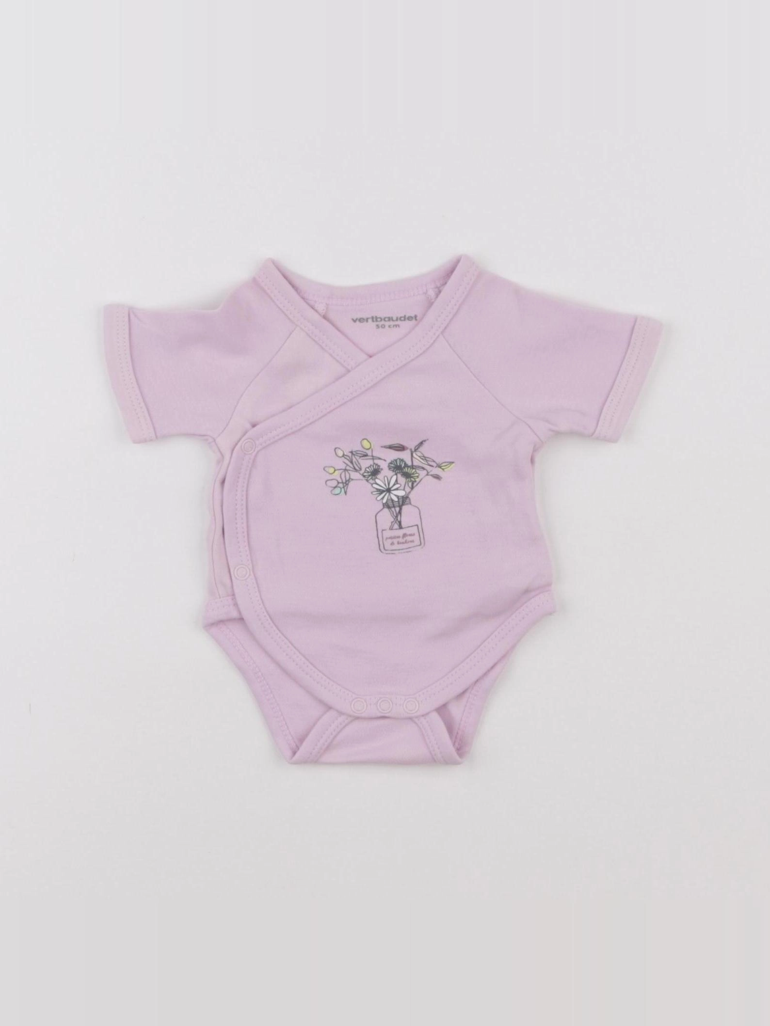 Vertbaudet - body violet - 0 mois