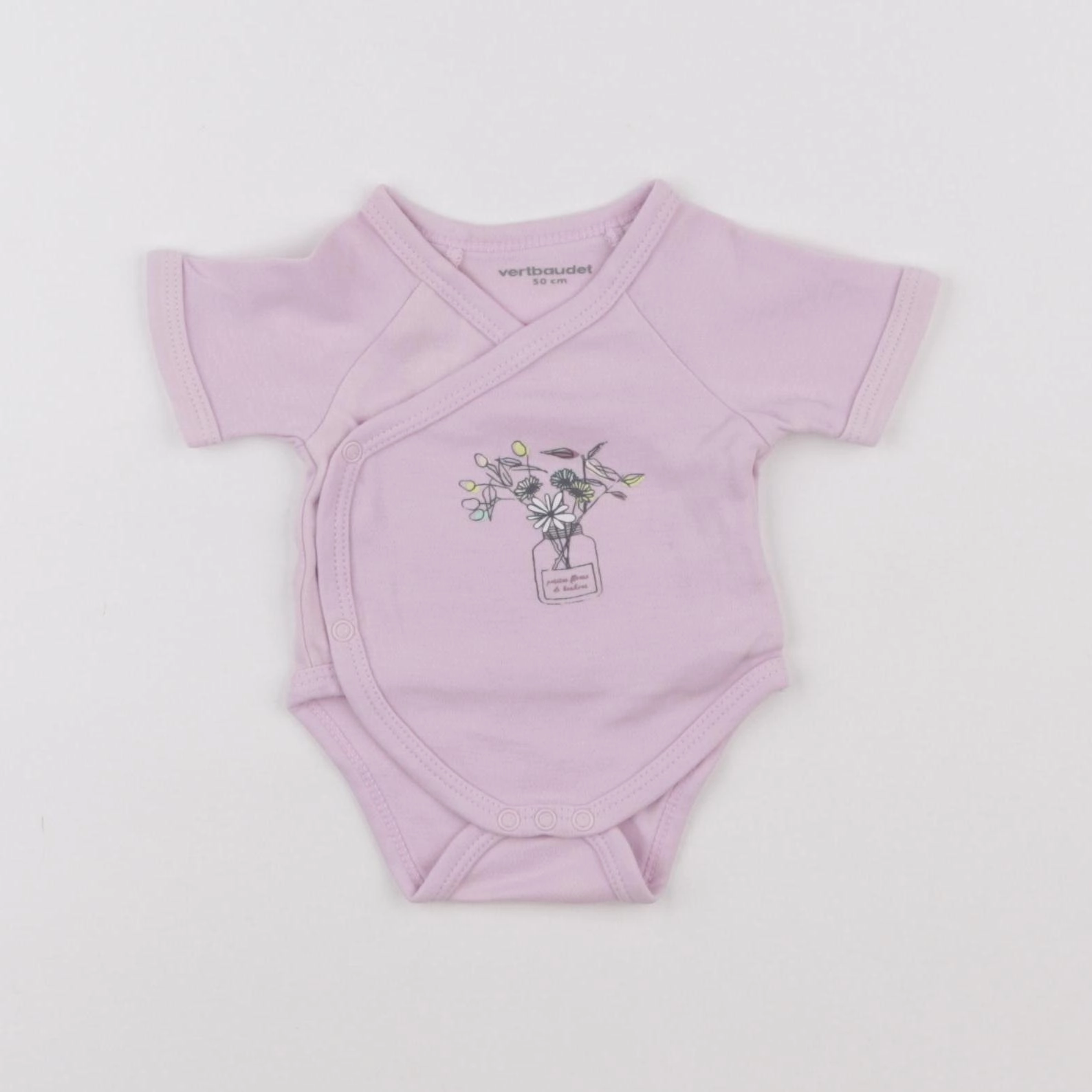 Vertbaudet - body violet - 0 mois