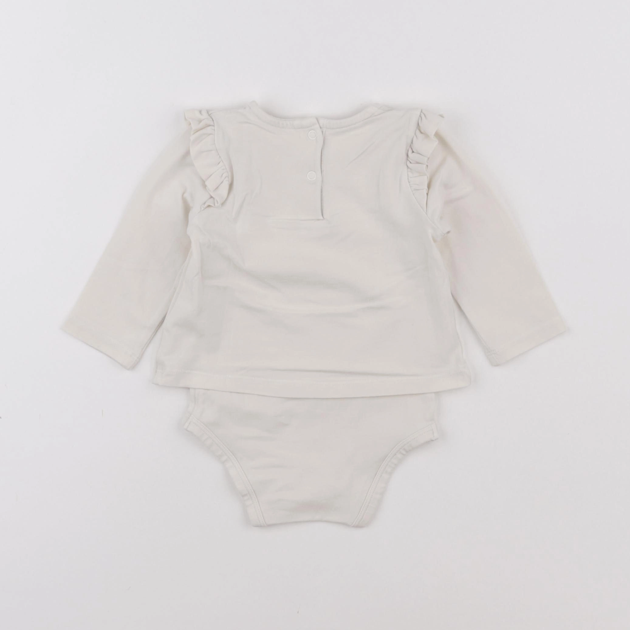 Vertbaudet - body tee-shirt beige - 6 mois