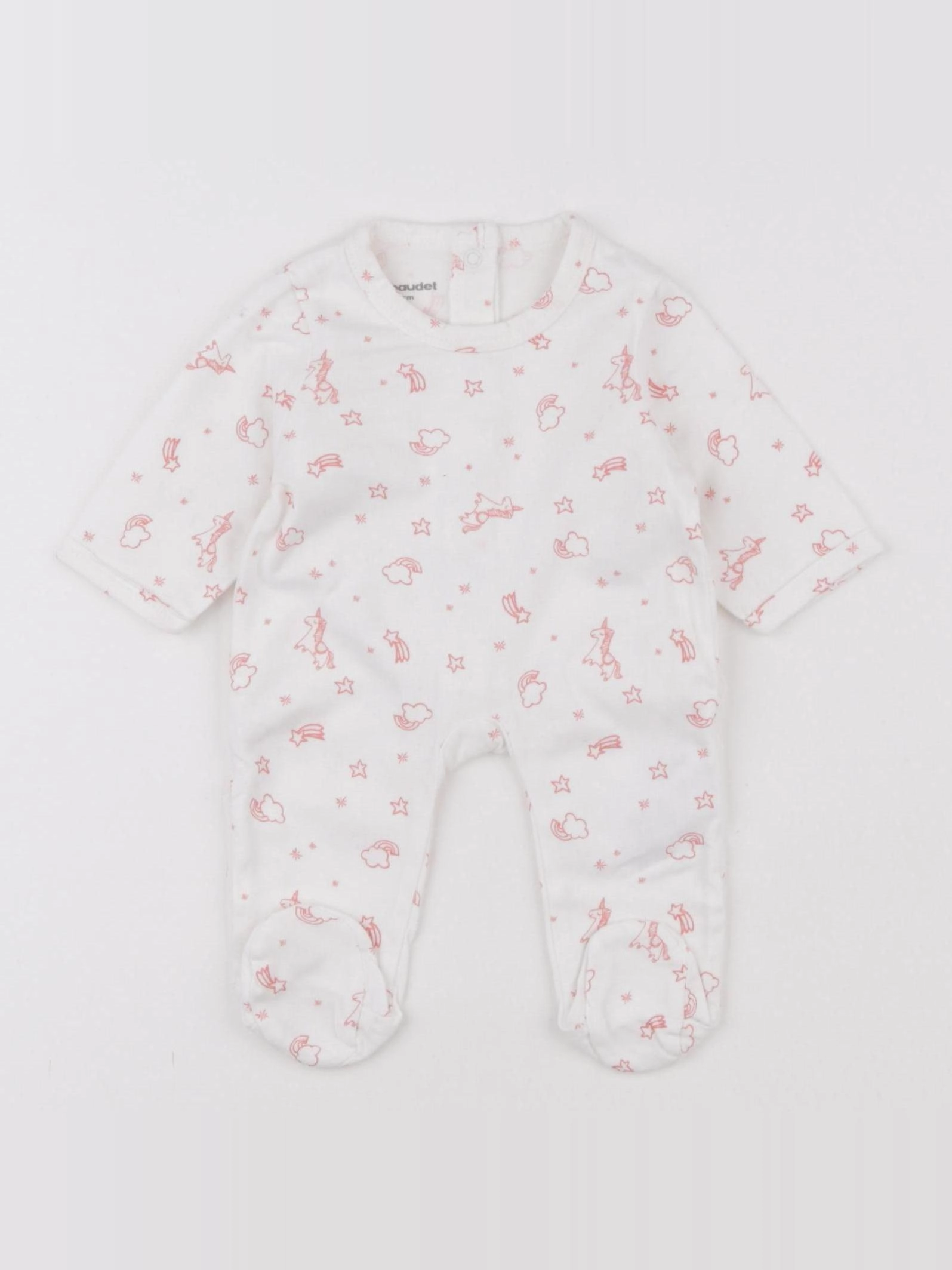 Vertbaudet - pyjama coton blanc - 0 mois