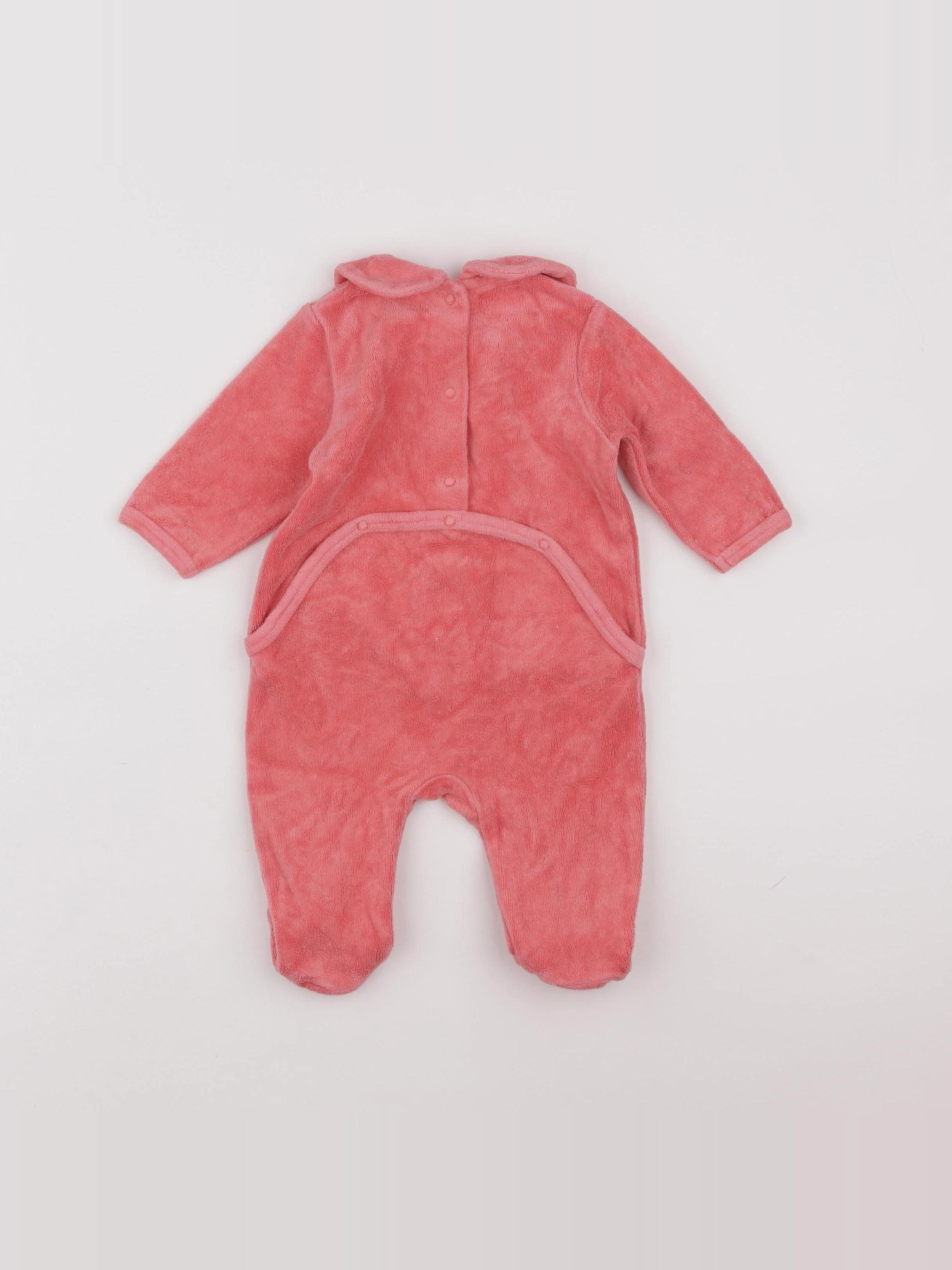 Vertbaudet - pyjama velours rose - 3 mois