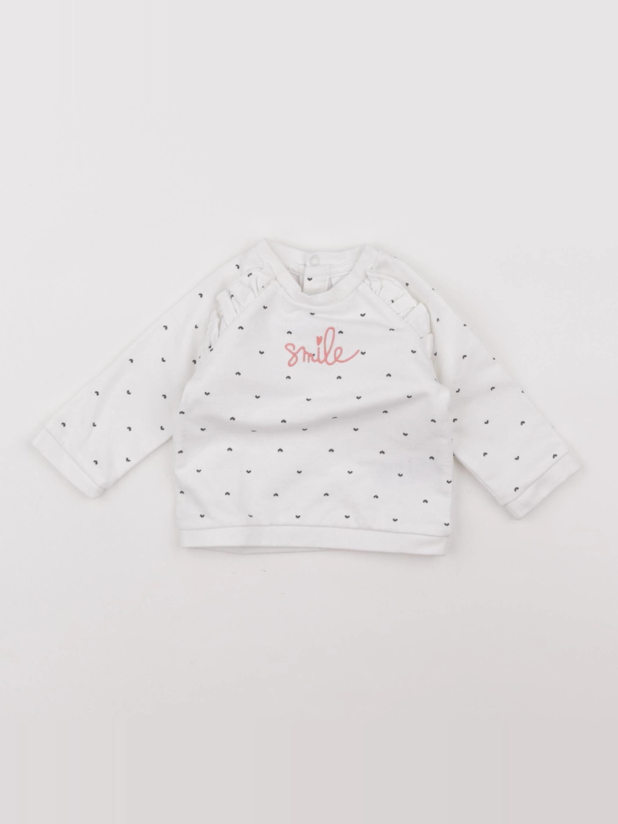 Vertbaudet - sweat blanc - 3 mois