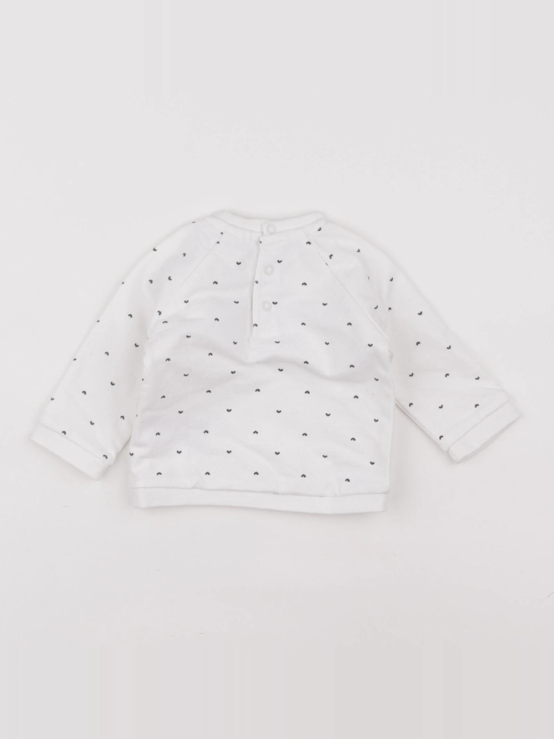 Vertbaudet - sweat blanc - 3 mois