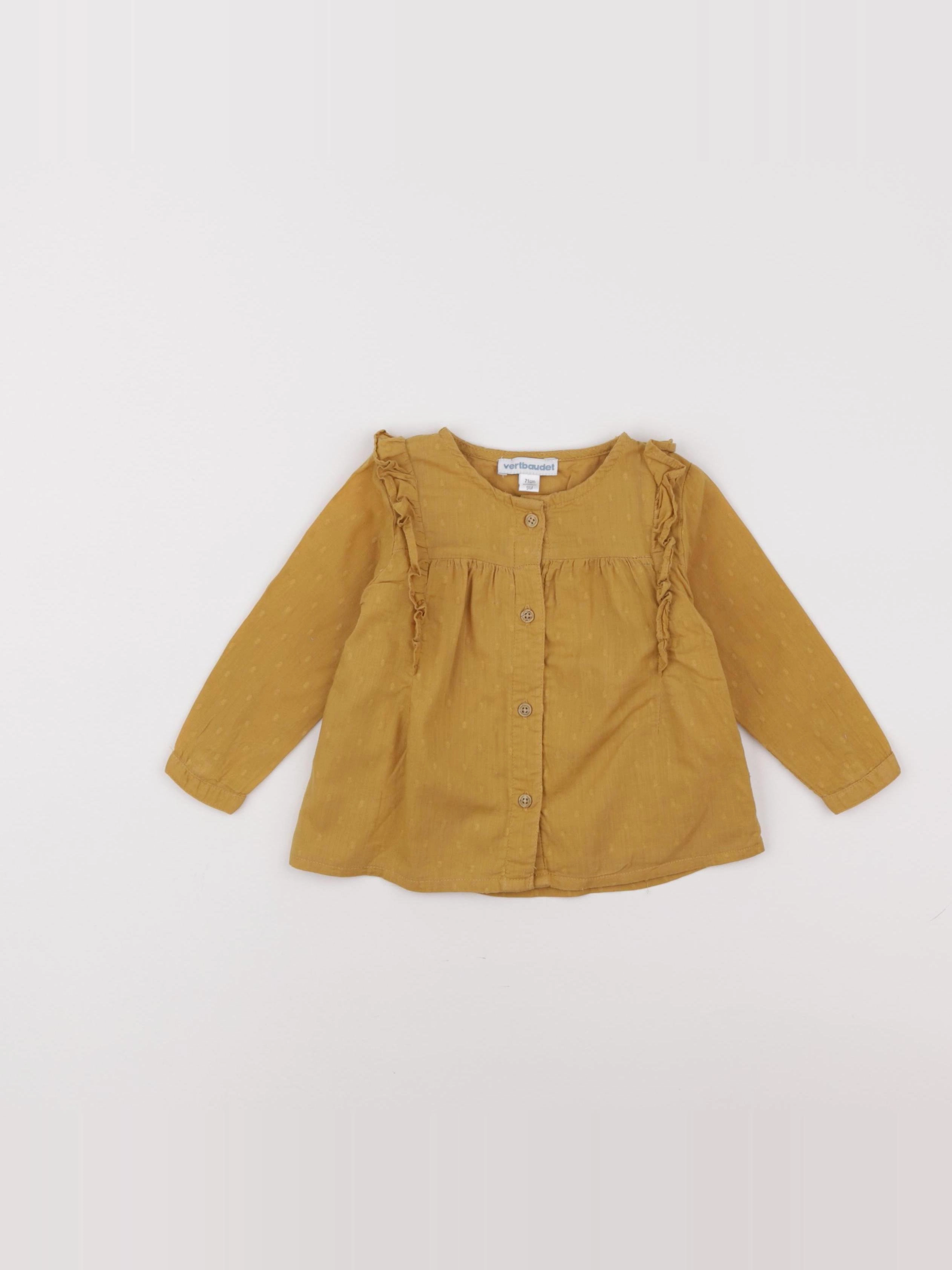 Vertbaudet - blouse jaune - 9 mois