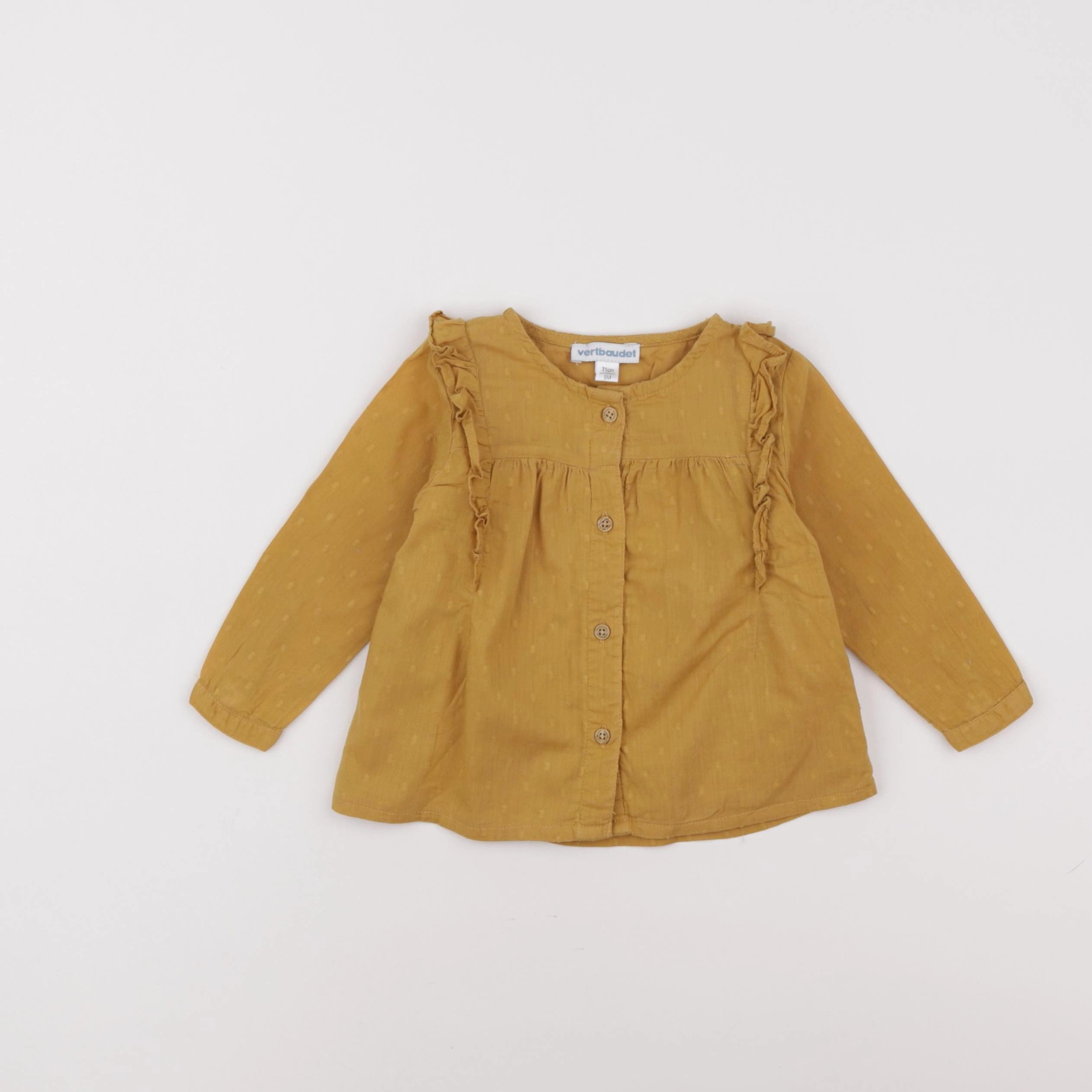 Vertbaudet - blouse jaune - 9 mois