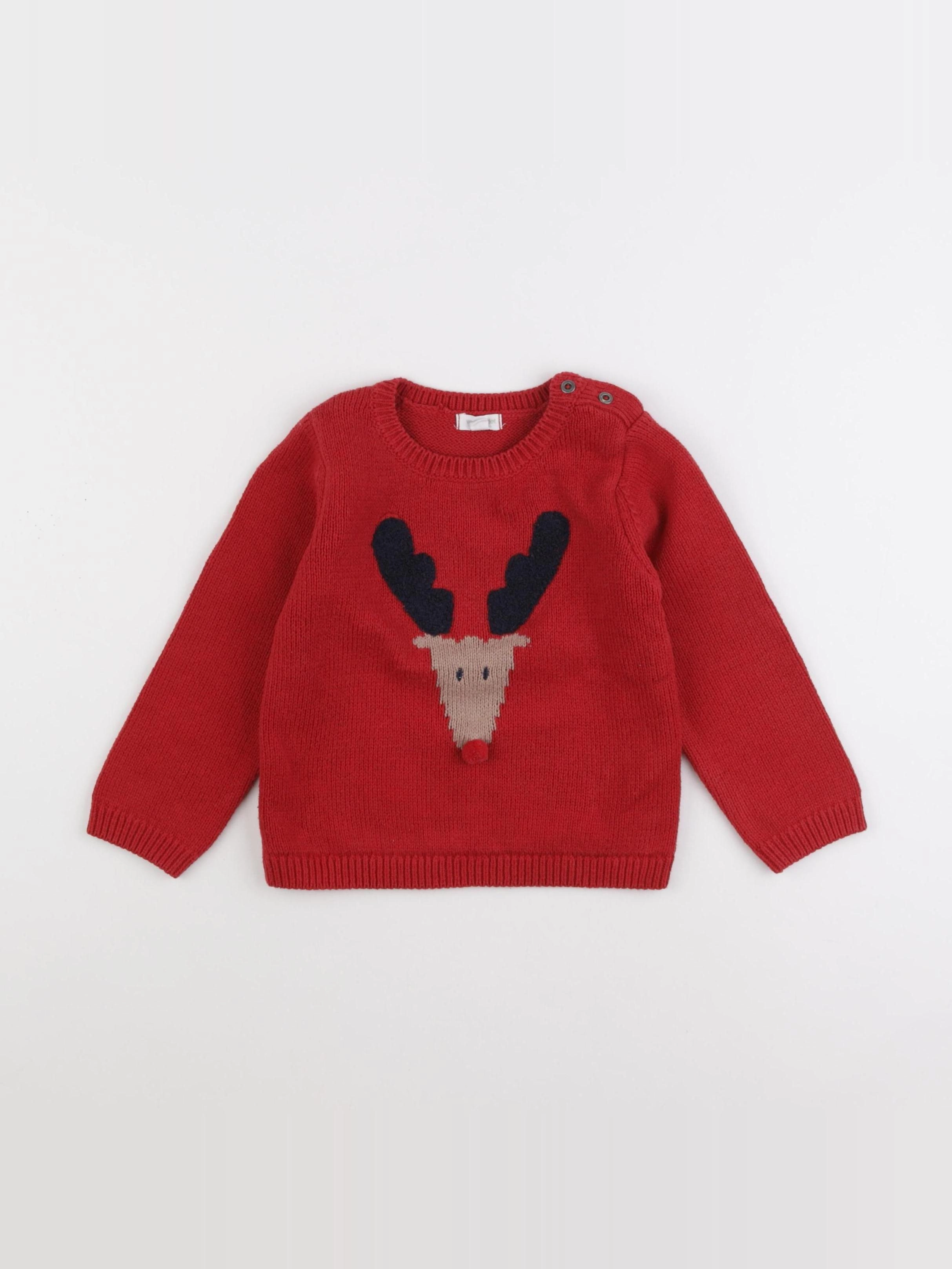 Vertbaudet - pull rouge - 36 mois