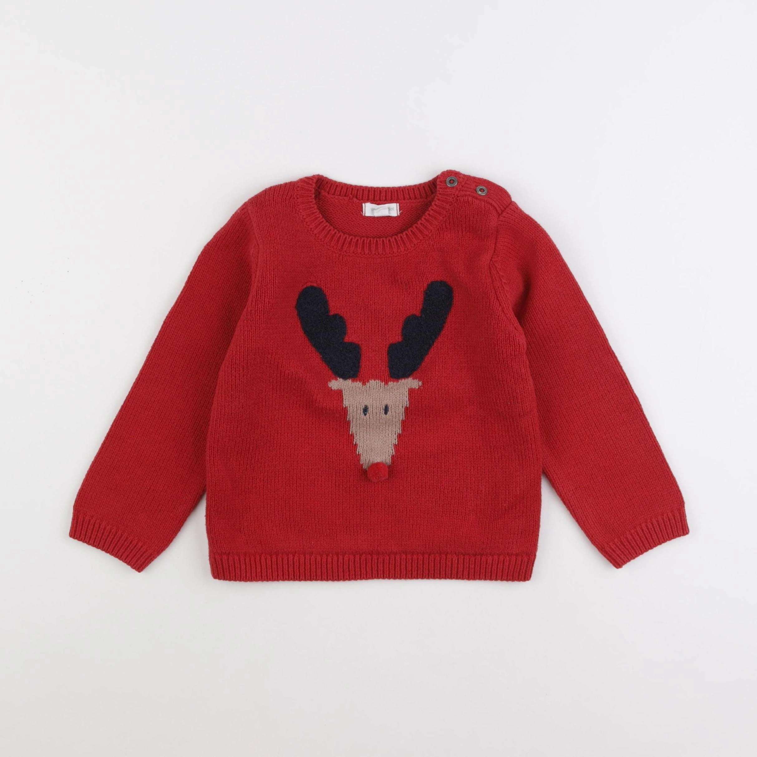 Vertbaudet - pull rouge - 36 mois