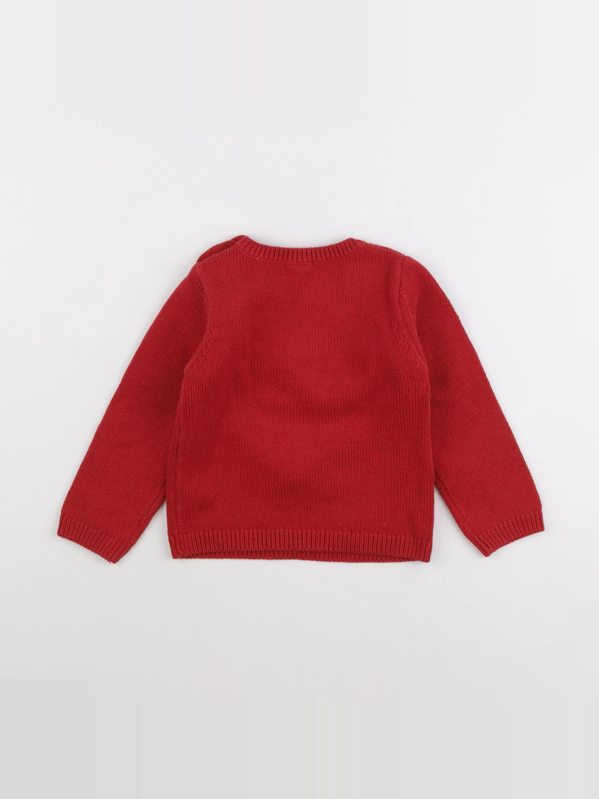 Vertbaudet - pull rouge - 36 mois