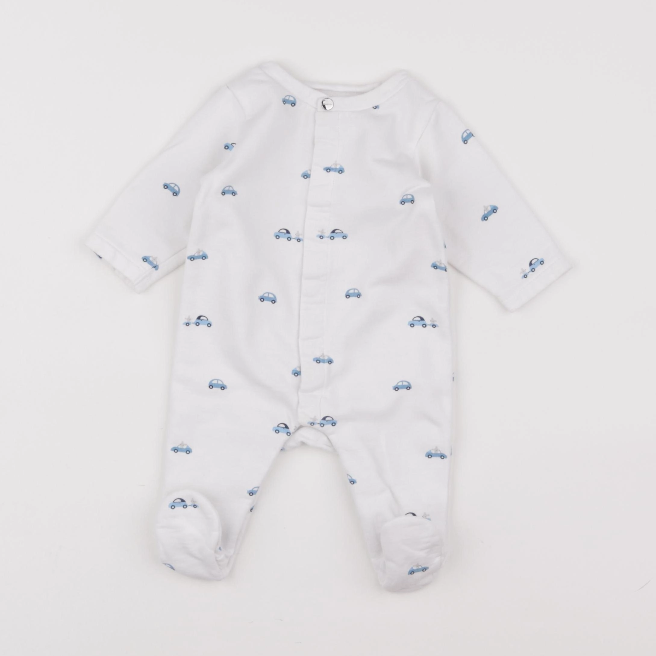 Jacadi - pyjama coton blanc, bleu - 3 mois