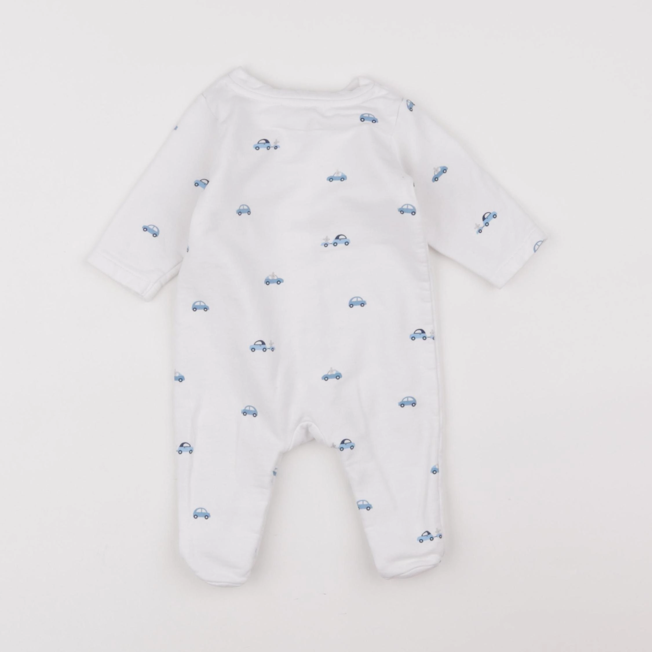 Jacadi - pyjama coton blanc, bleu - 3 mois