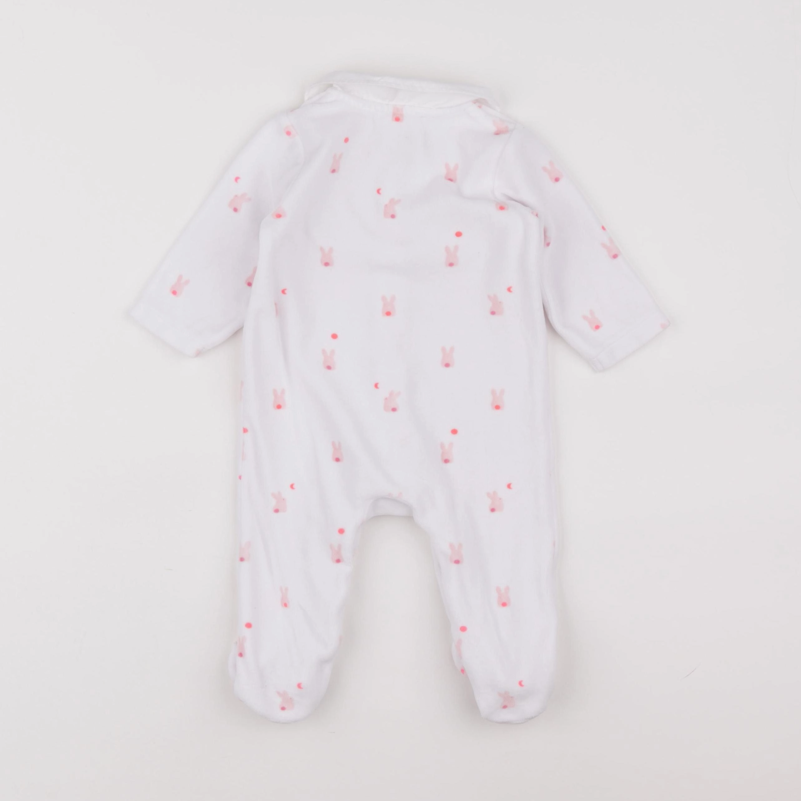 Jacadi - pyjama velours blanc, rose - 6 mois