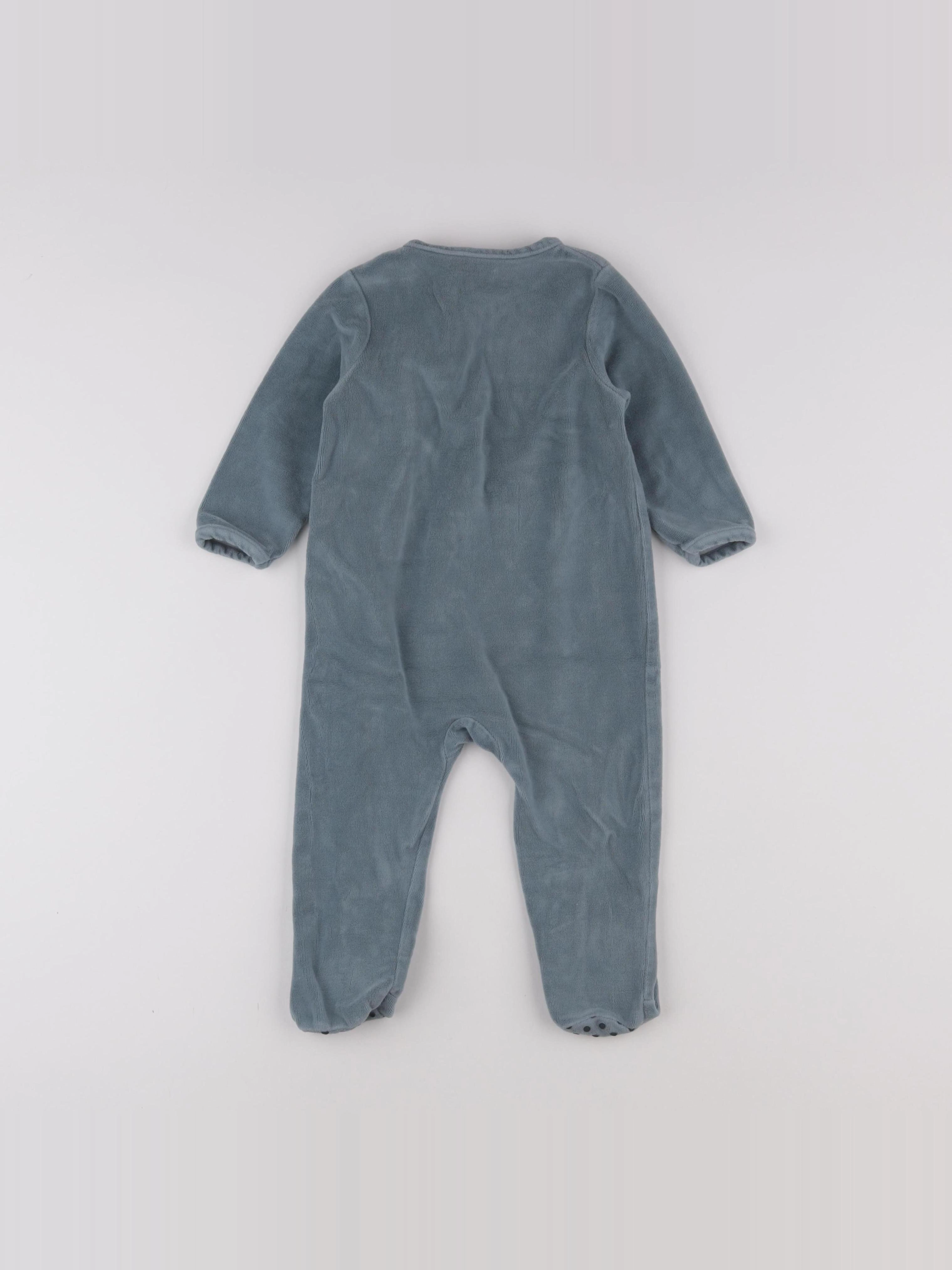 Vertbaudet - pyjama velours bleu - 18 mois
