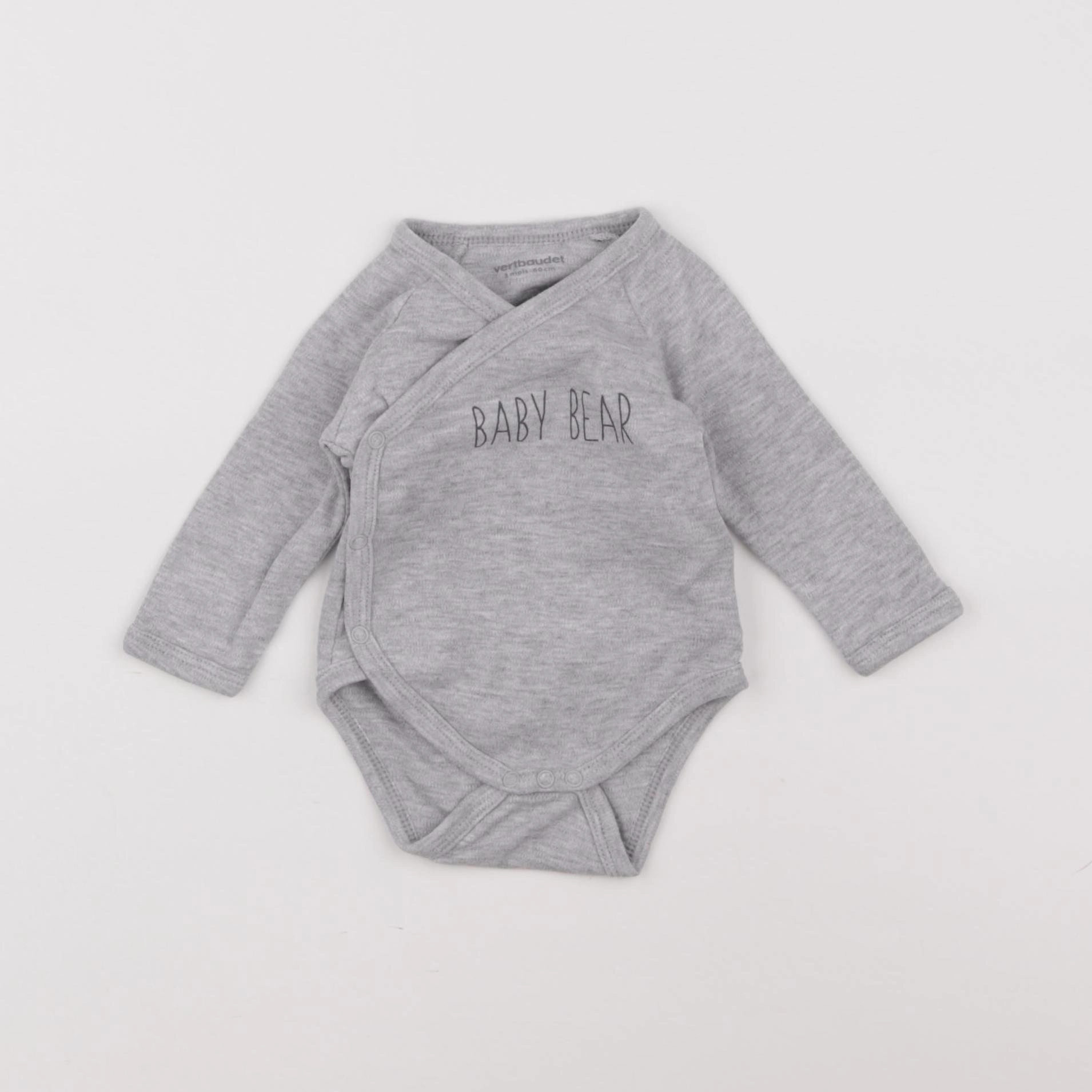 Vertbaudet - body gris - 3 mois