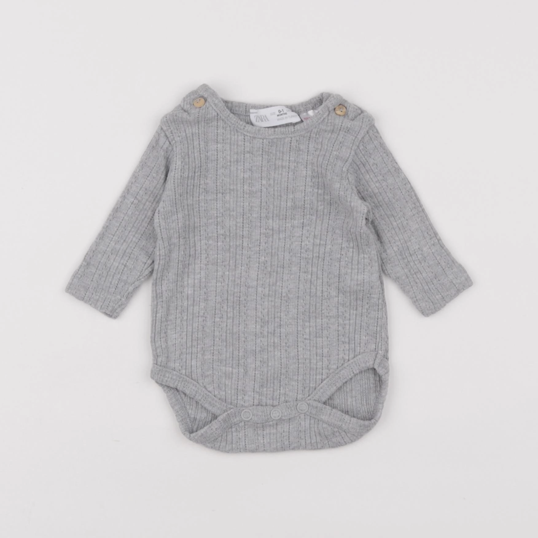 Zara - body gris - 0/1 mois