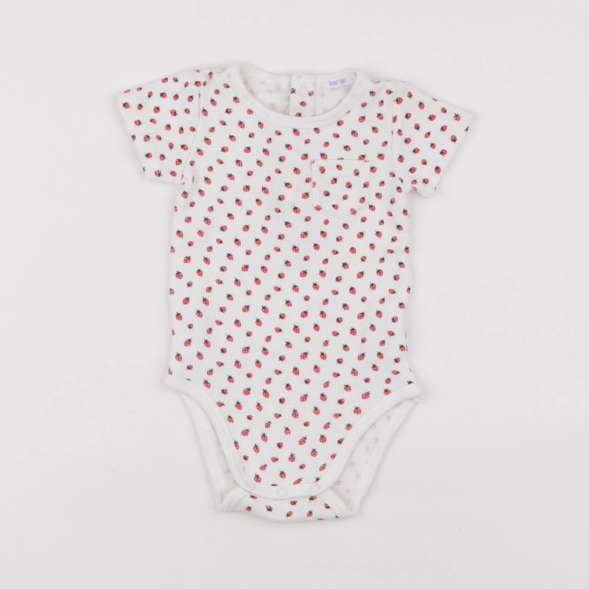 Boutchou - body rouge, blanc - 9 mois