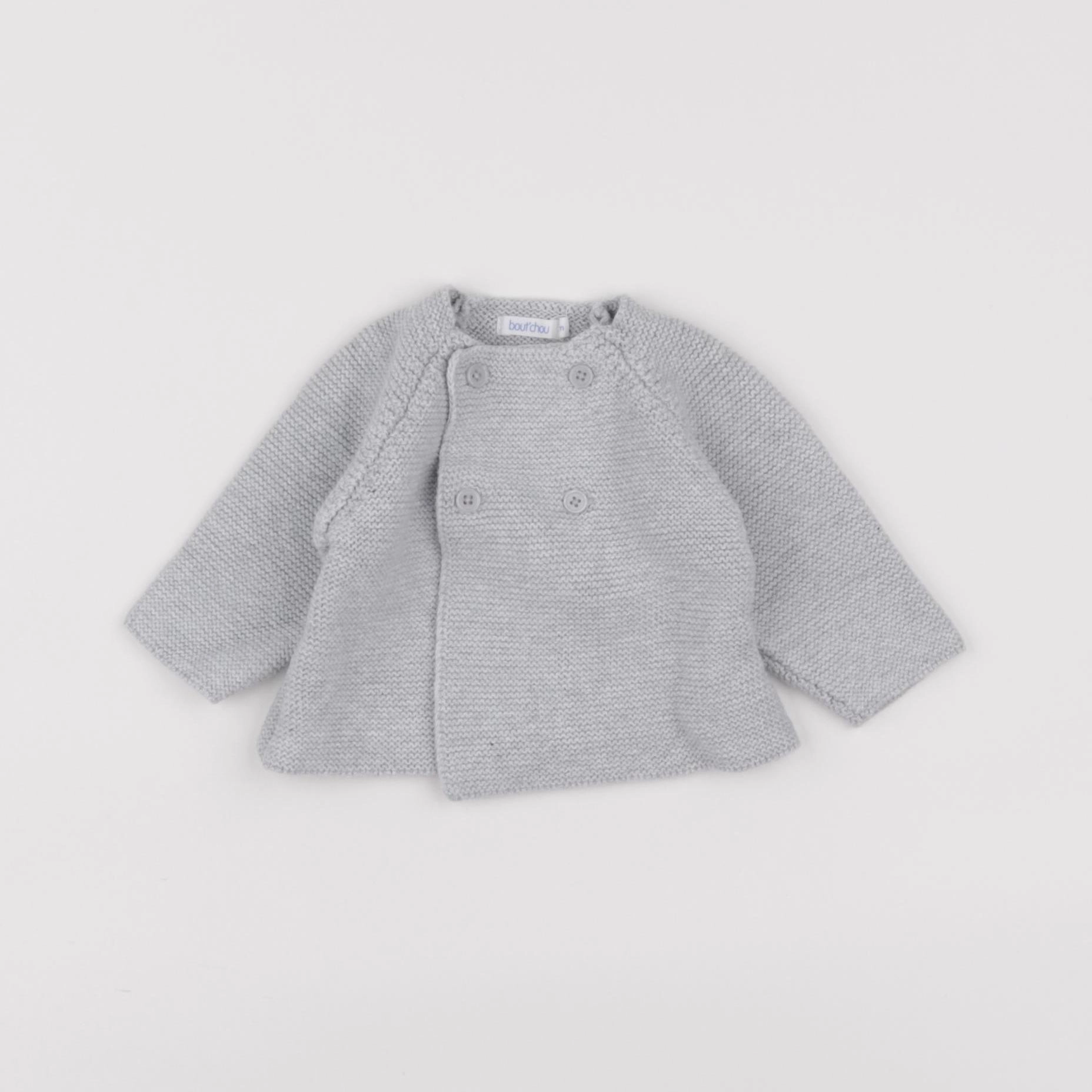 Boutchou - gilet gris - 1 mois