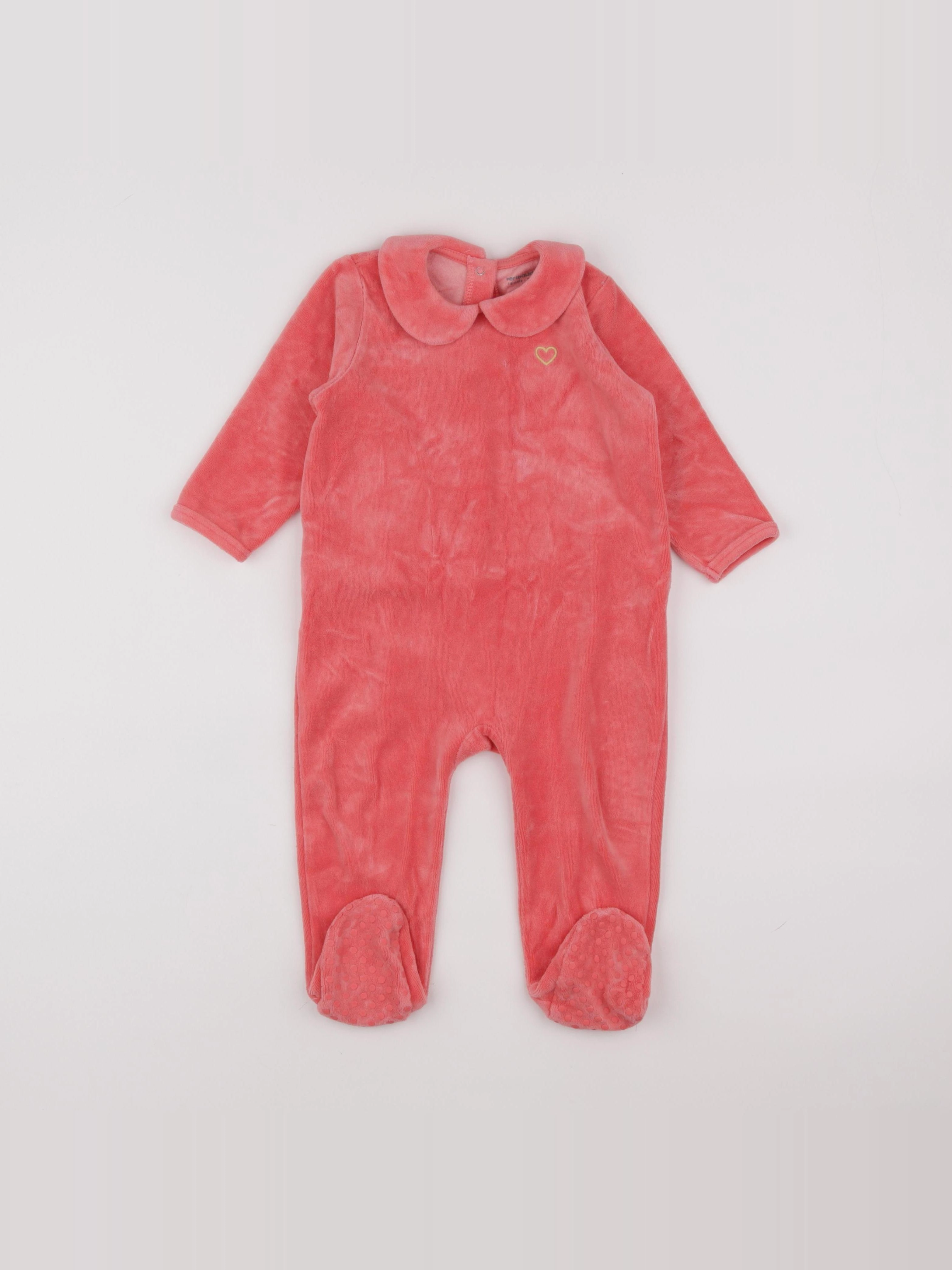 Vertbaudet - pyjama velours rouge - 18 mois