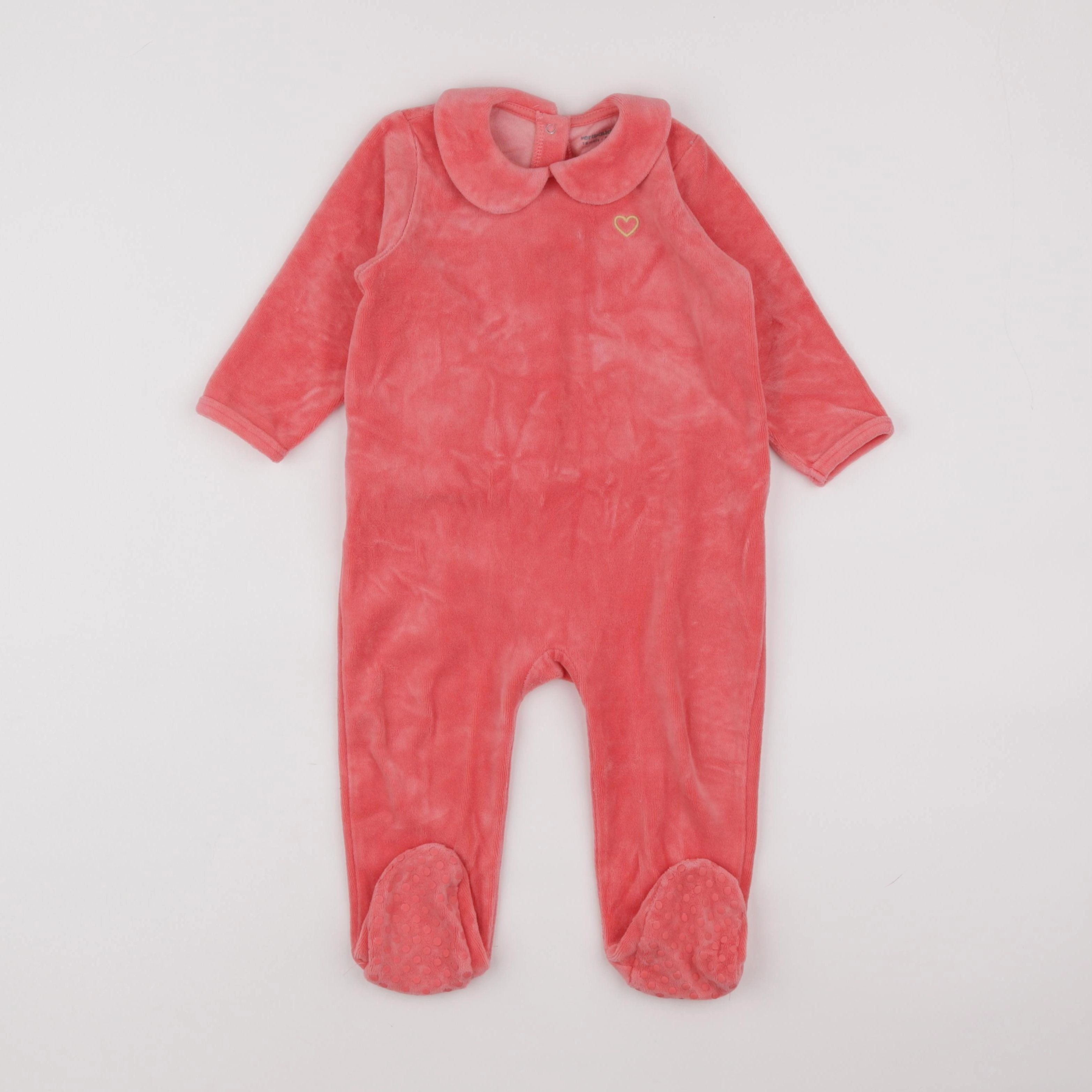 Vertbaudet - pyjama velours rouge - 18 mois