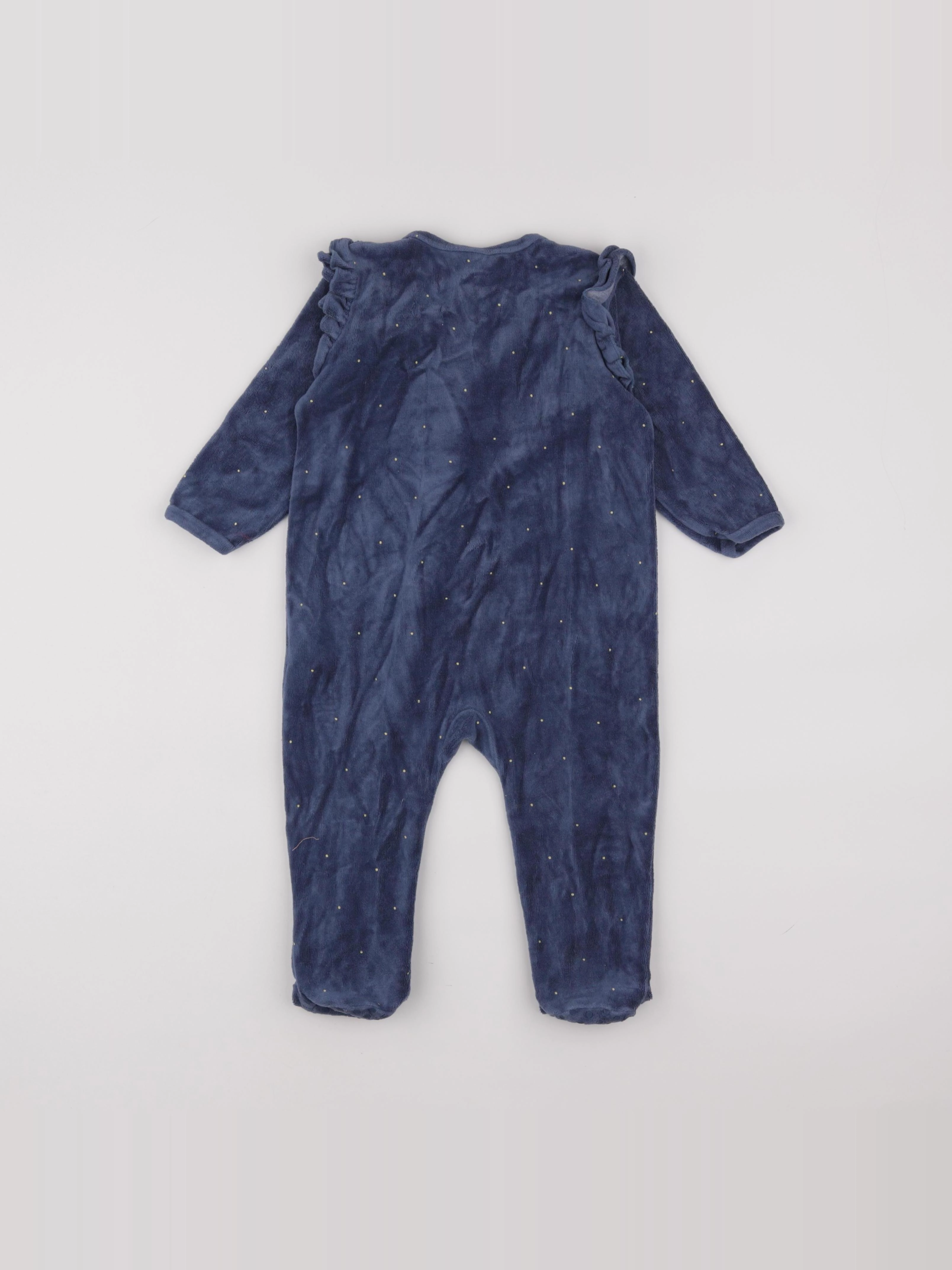 Vertbaudet - pyjama velours bleu, or - 18 mois