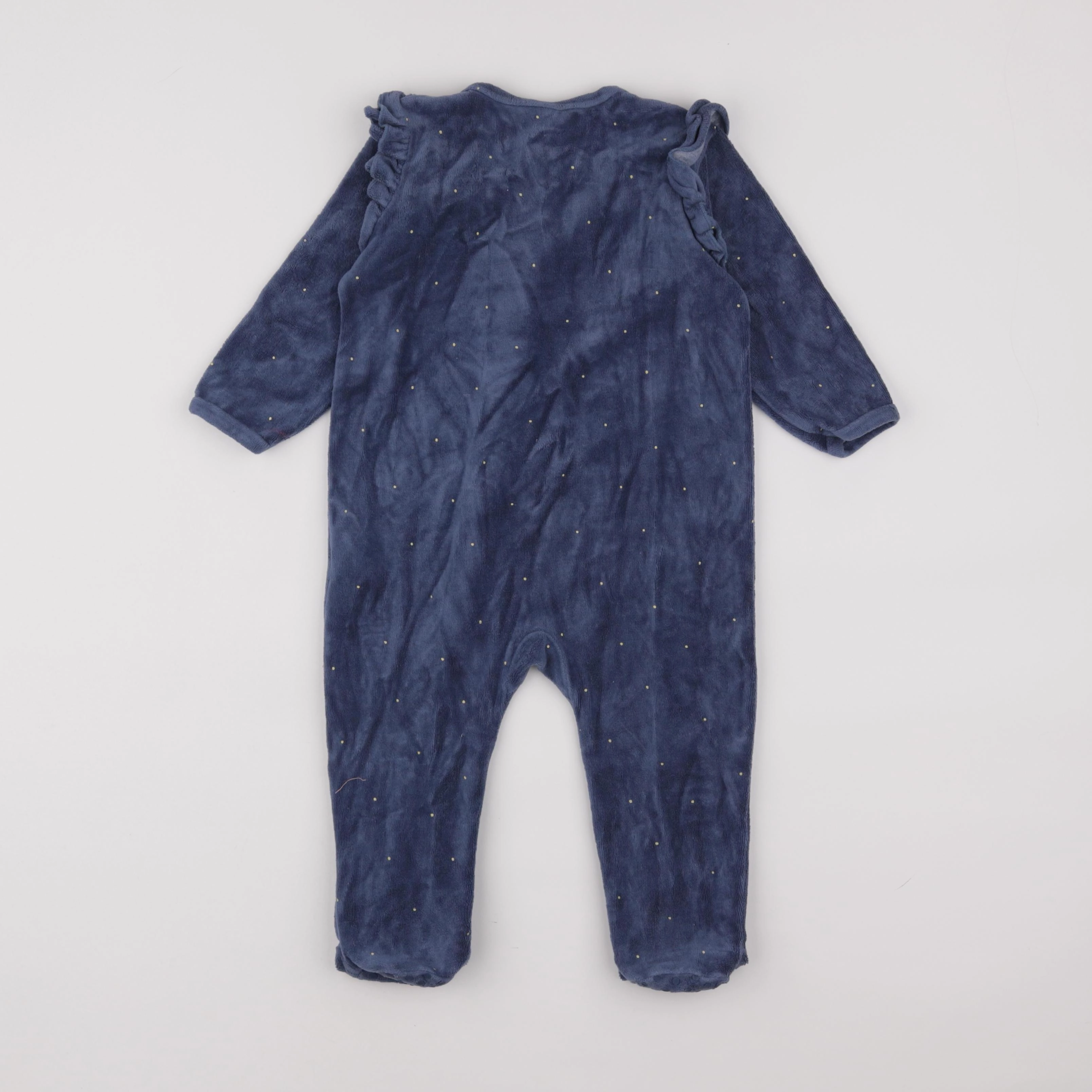 Vertbaudet - pyjama velours bleu, or - 18 mois