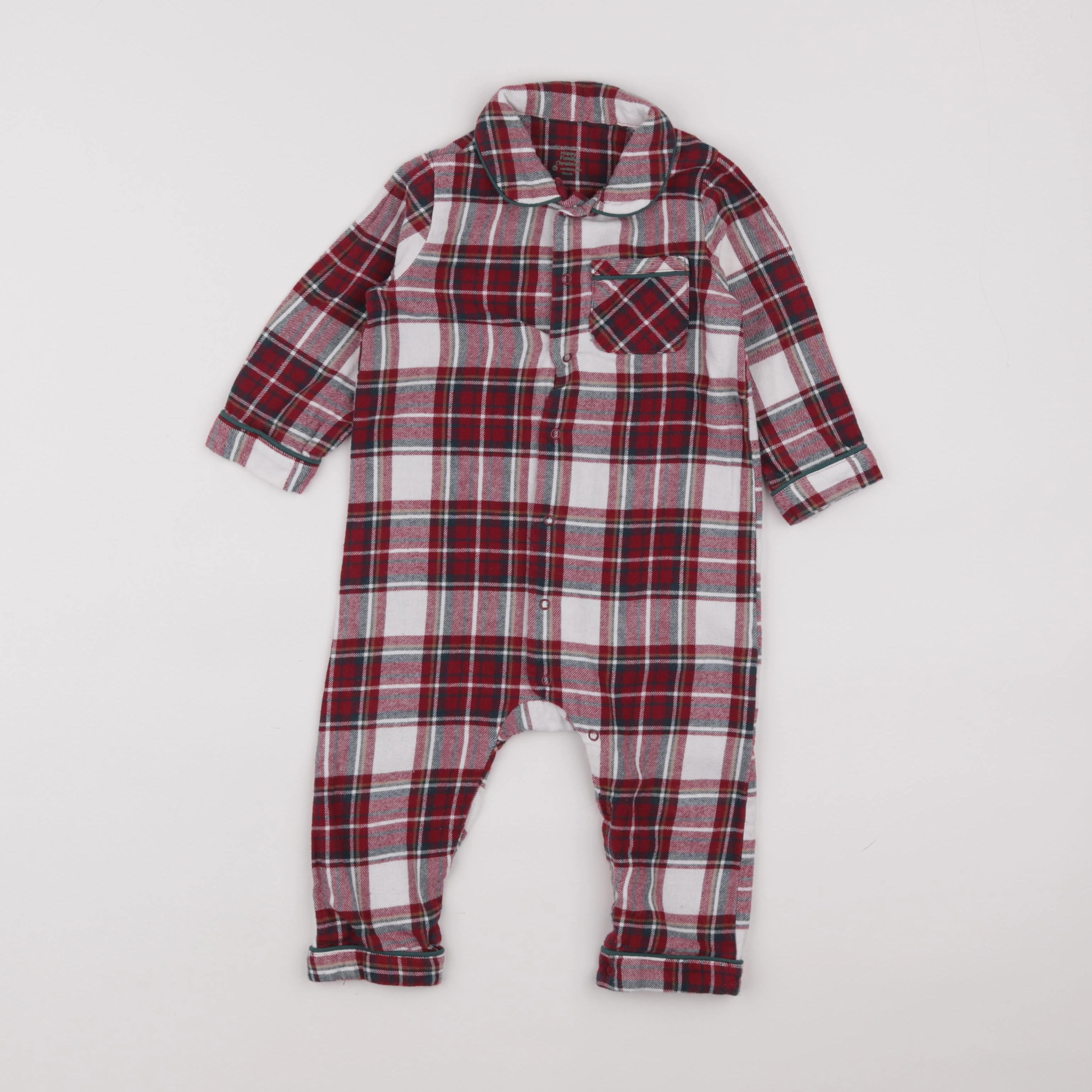 Vertbaudet - pyjama coton rouge - 18 mois