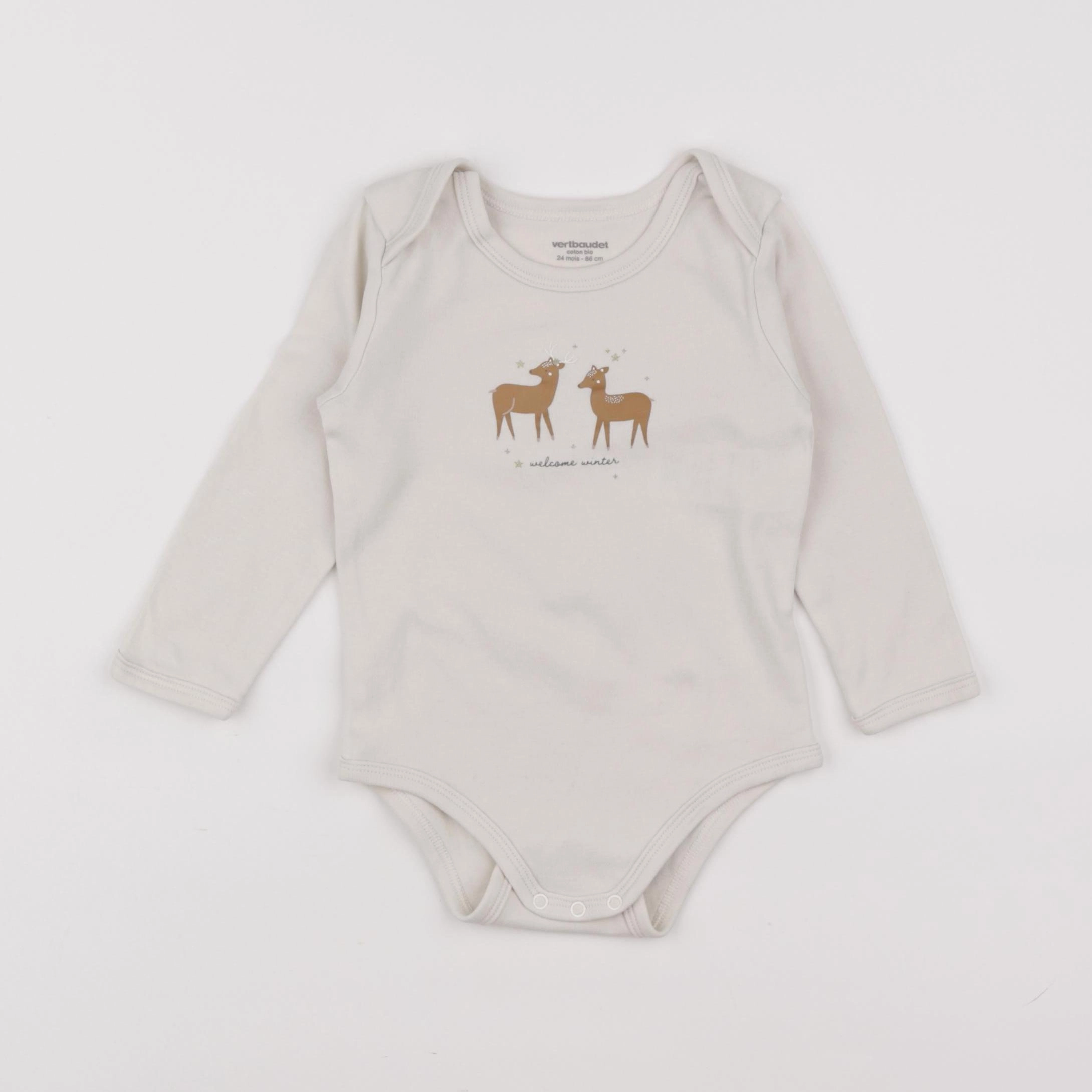 Vertbaudet - body marron, or - 18 mois