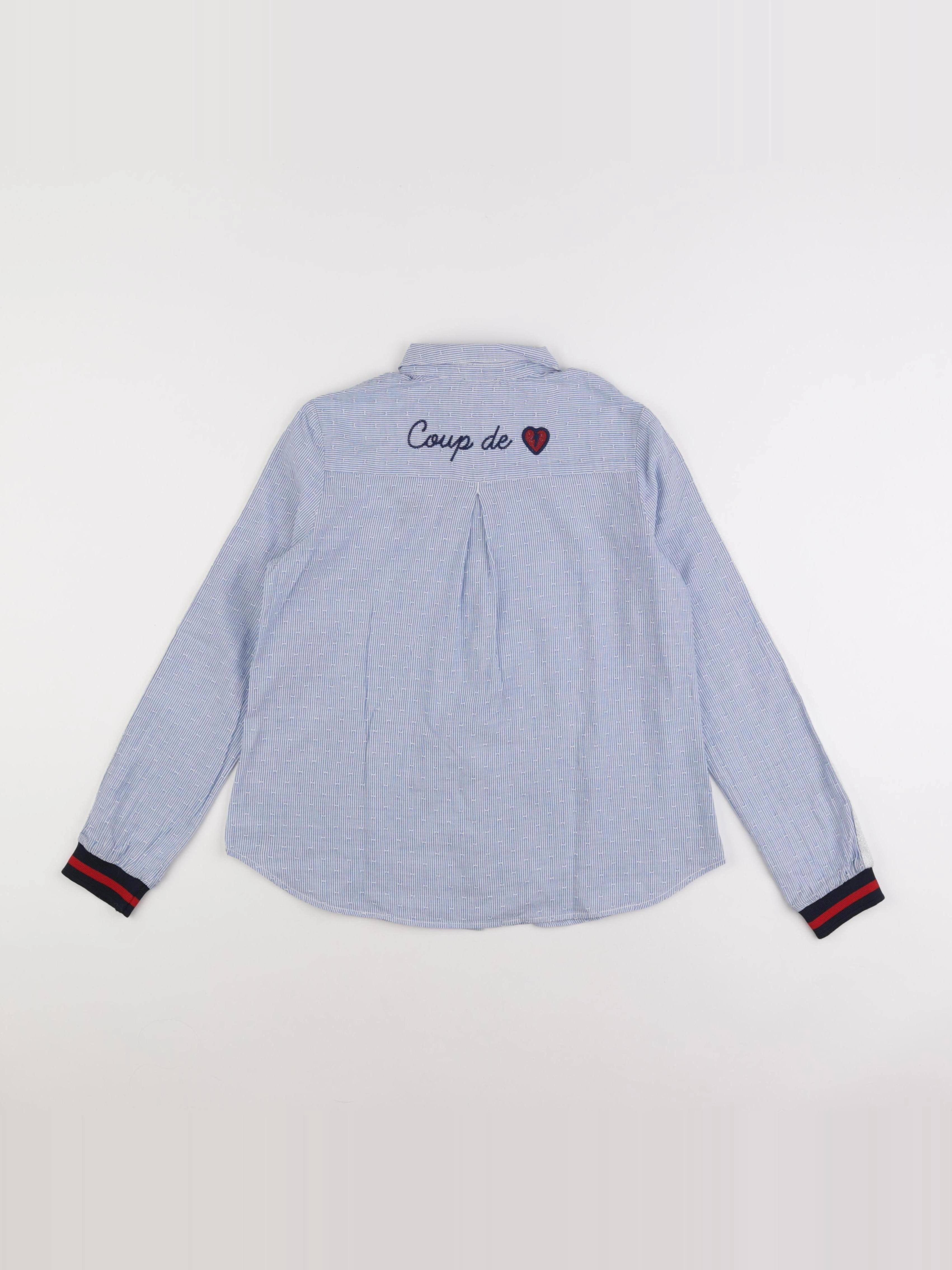 IKKS - chemise imprimé au dos blanc, bleu - 10/11 ans