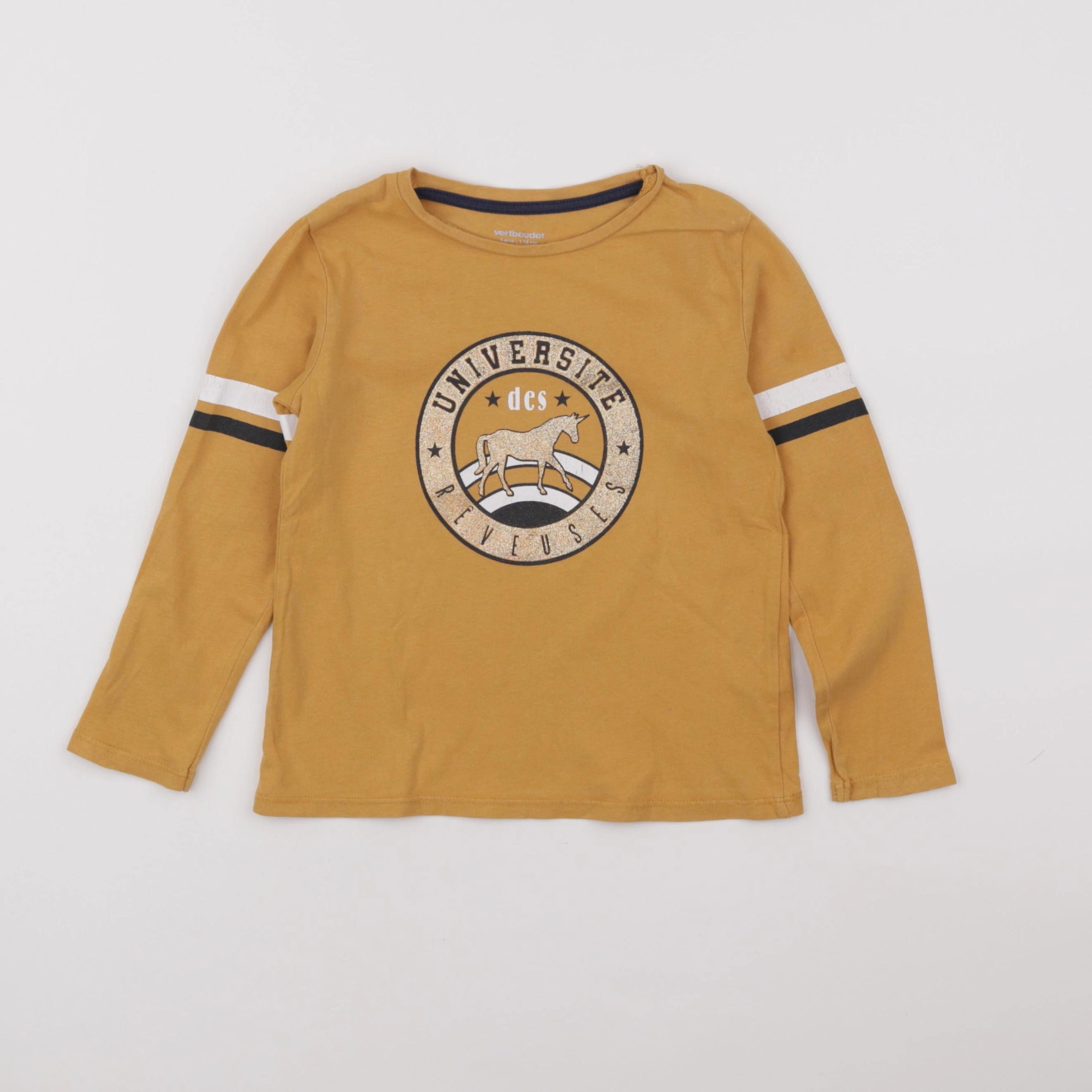Vertbaudet - tee-shirt jaune, or - 5 ans
