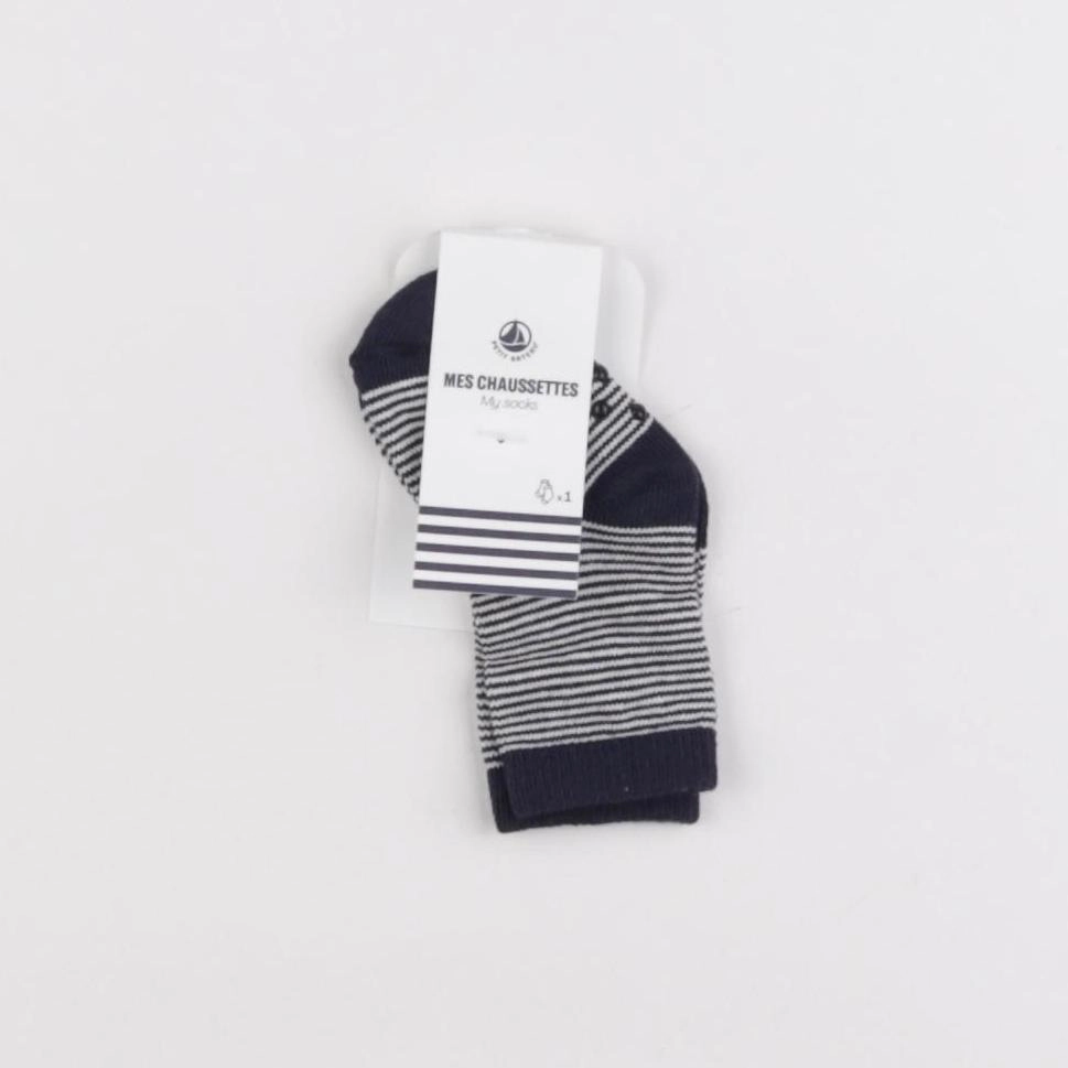 Petit Bateau - chaussettes bleu, blanc - 6/12 mois
