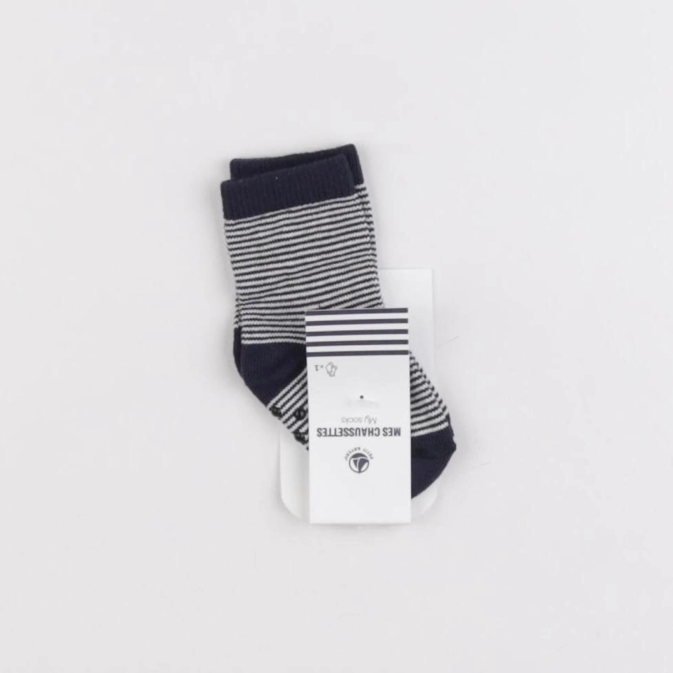 Petit Bateau - chaussettes bleu, blanc - 6/12 mois